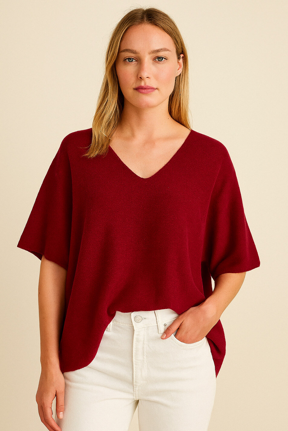Grossista Catherine Style - Maglioni kimono a trama larga con maniche corte