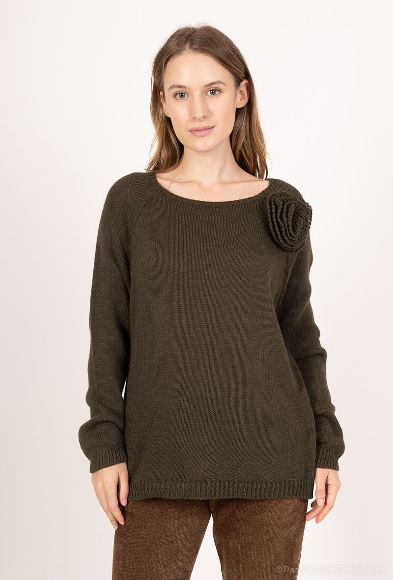 Grossiste Catherine Style - Pulls à maille à broche en fleurie à maille