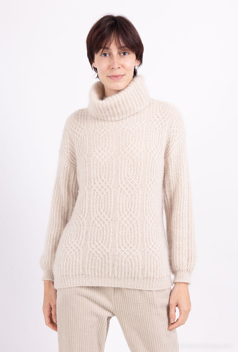 Grossiste Catherine Style - Pulls à maille à col boule torsadés