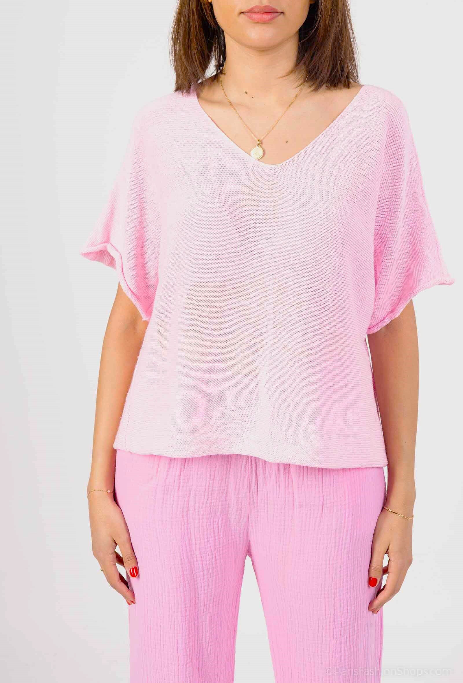 Grossiste Catherine Style - Pulls à maille fin à manche courtes