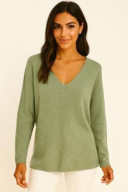 Großhändler Catherine Style - Texturierte Langarm-Pullover, zeitloses Stück