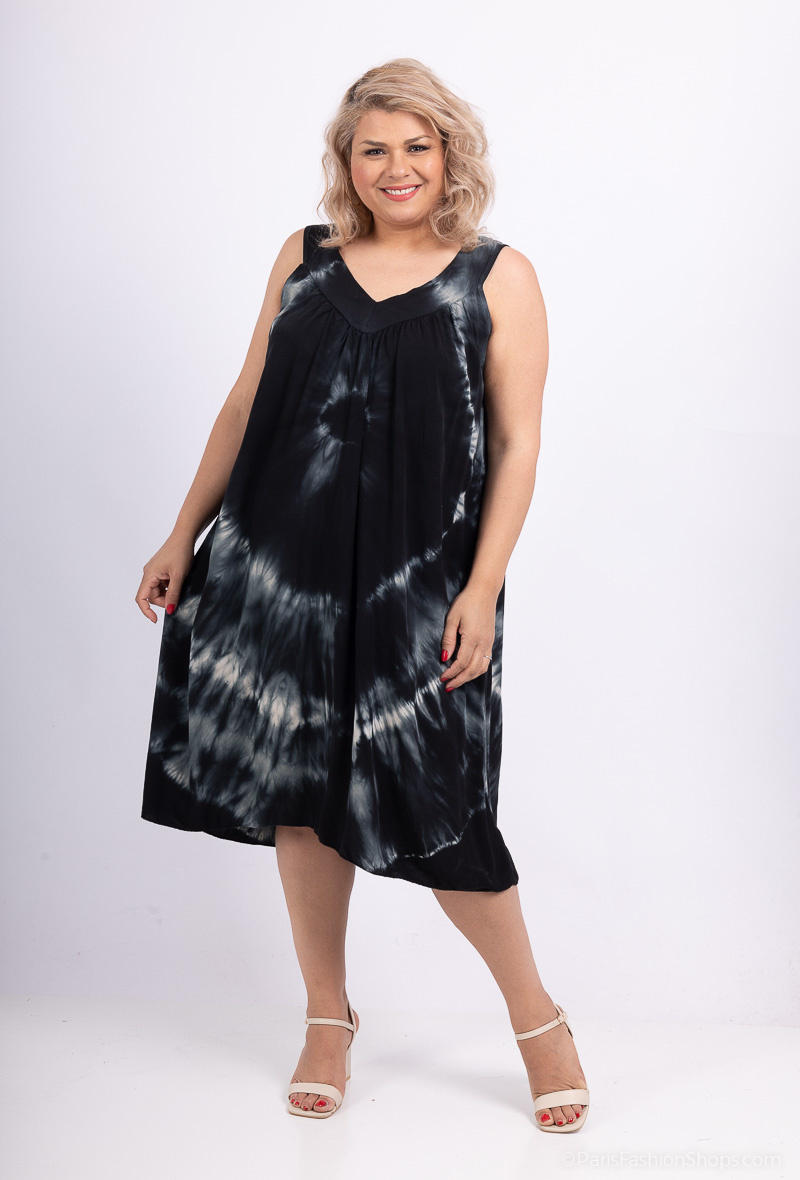 Grossista Catherine Style - Abito midi fluente con stampa tie-dye
