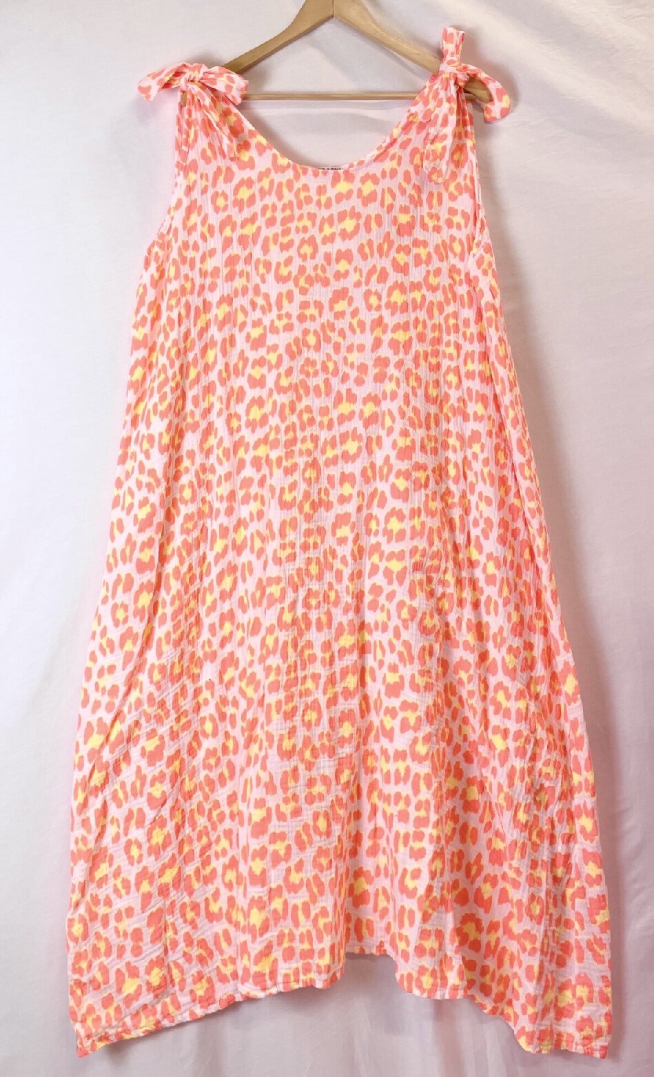 Grossiste Catherine Style - Robe en gaze de coton ample à imprimé léopard fluos