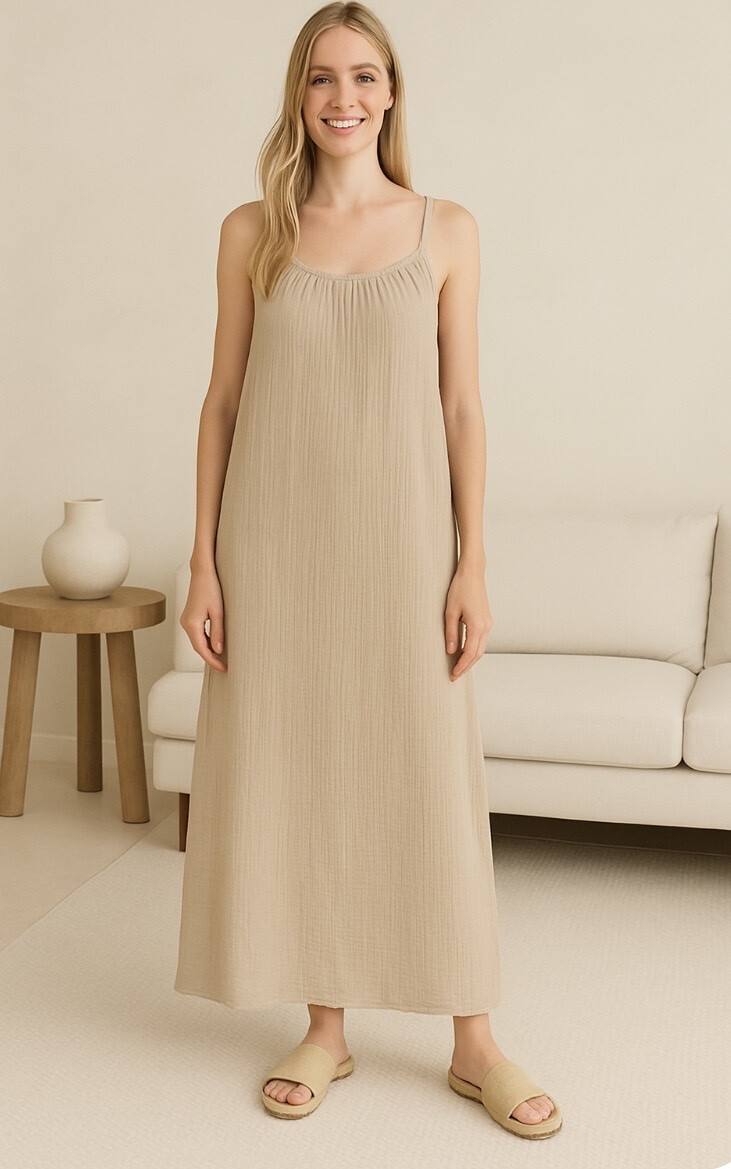 Großhändler Catherine Style - Langes Kleid in Baumwollgaze