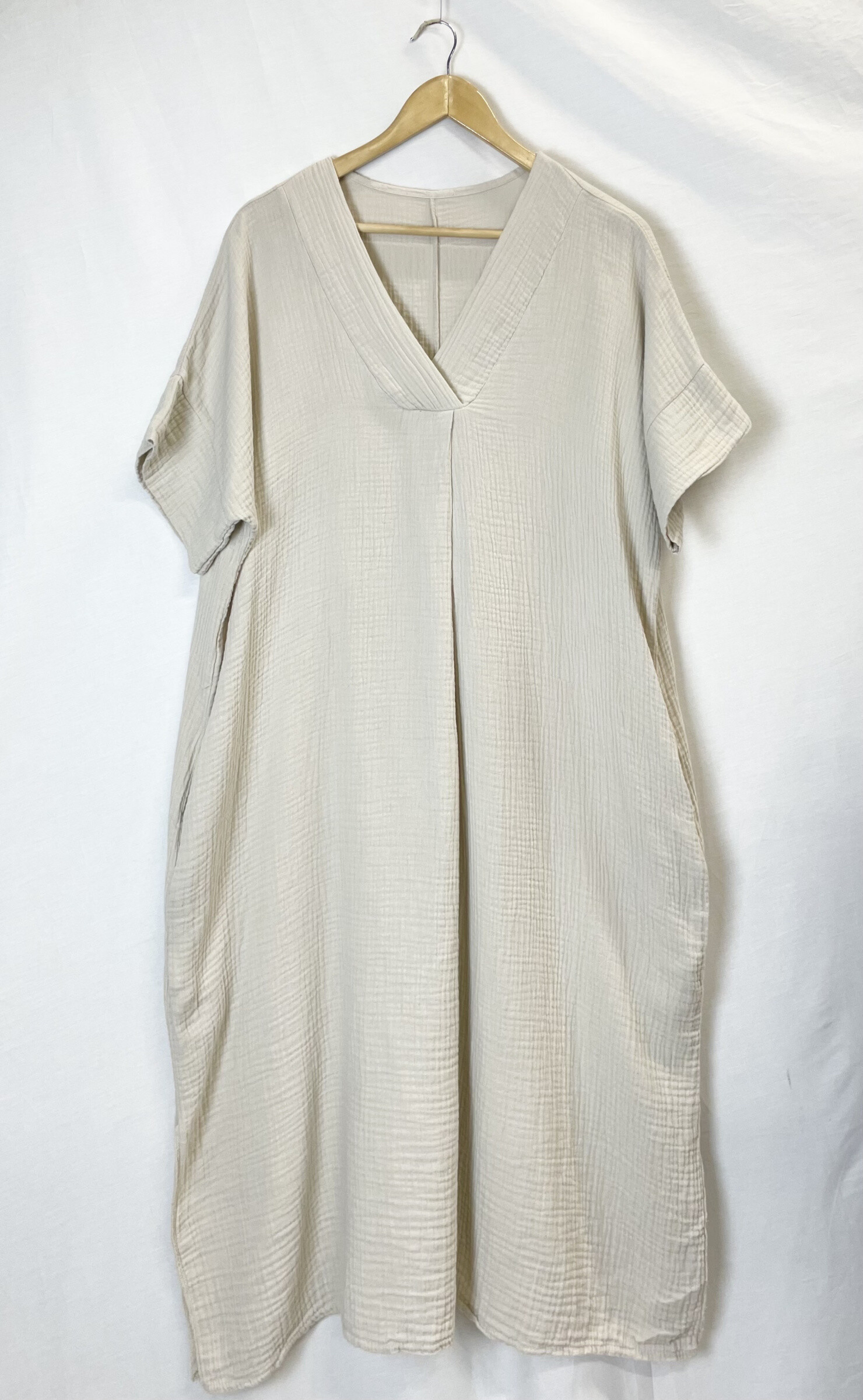 Mayorista Catherine Style - Vestido midi con gasa de algodón escalfado