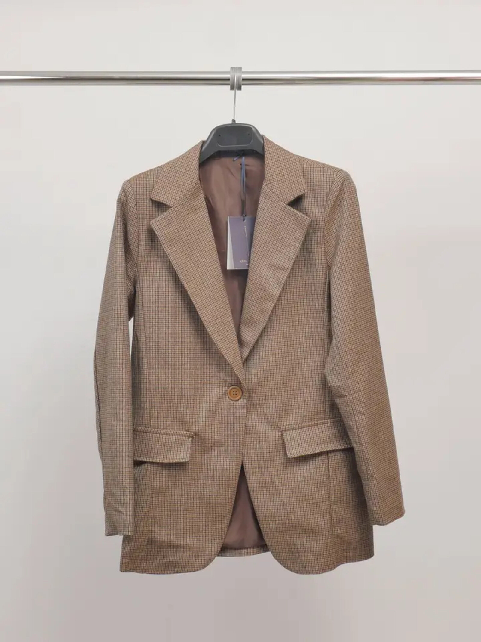 Grossista Cécile Wang - Blazer classico a quadri elasticizzato TDM55320-8