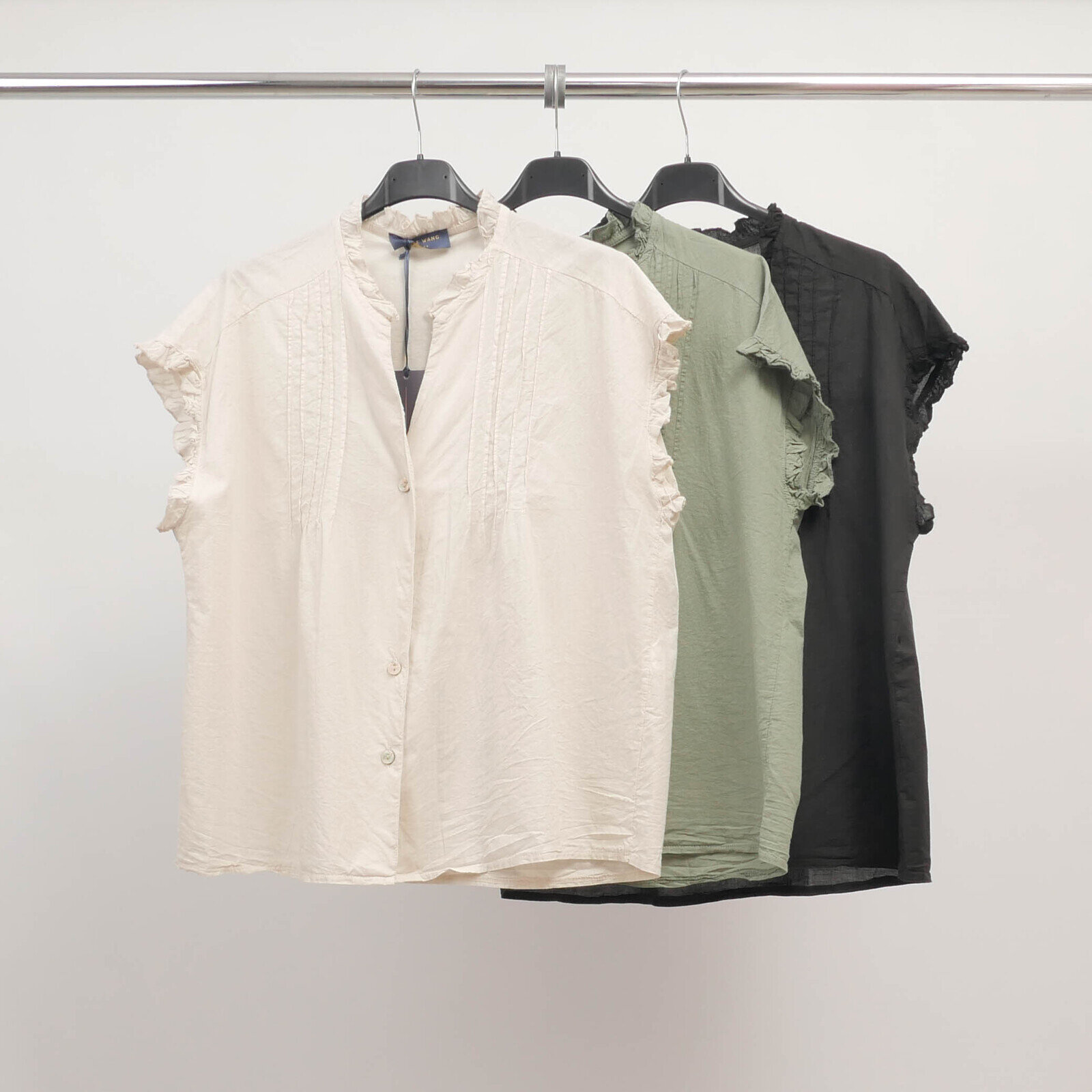 Wholesaler Cécile Wang - Cotton blouse with flounced sleeves TDM38025