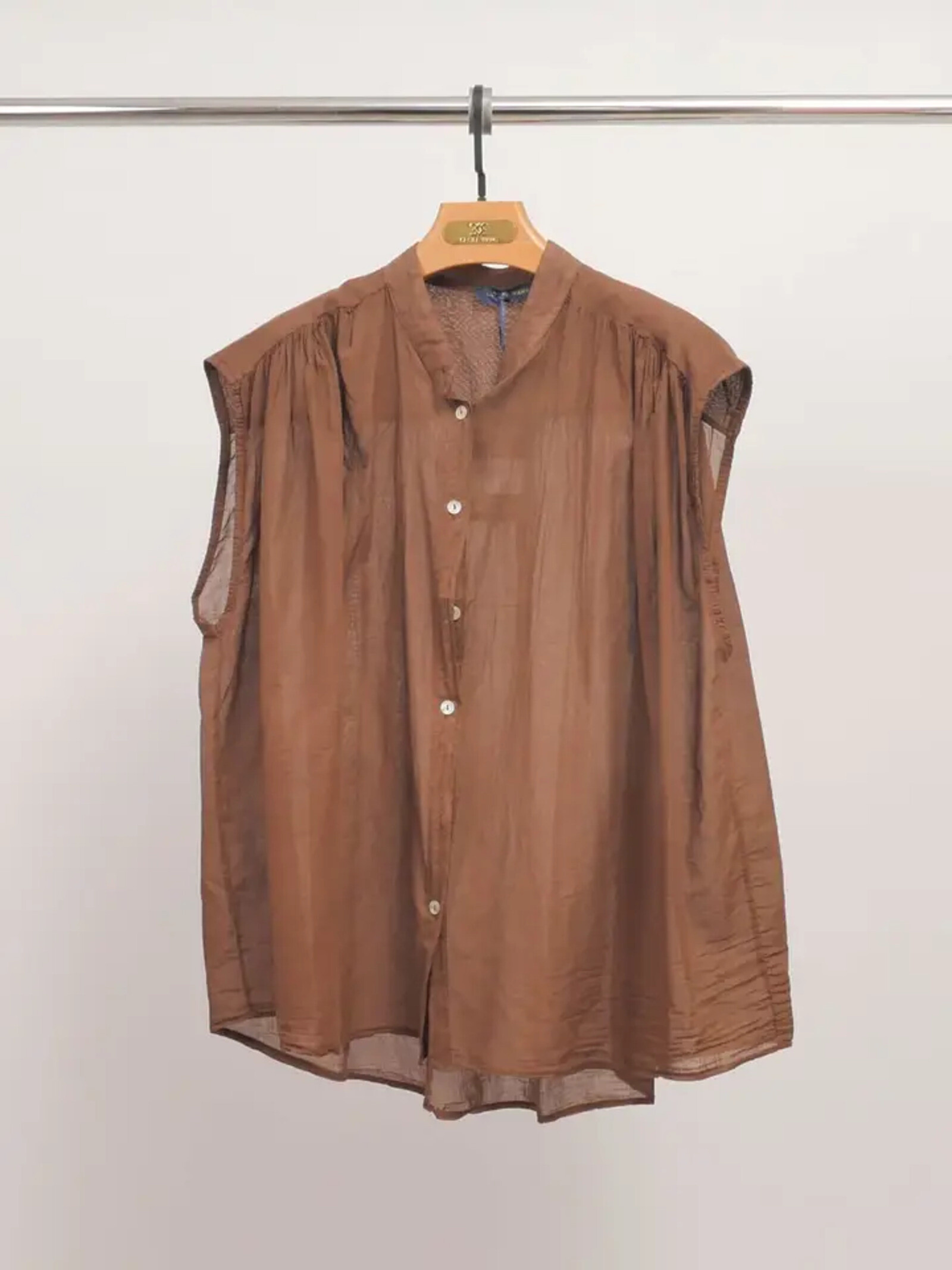 Großhändler Cécile Wang - Weite ärmellose Bluse aus leichter Baumwolle