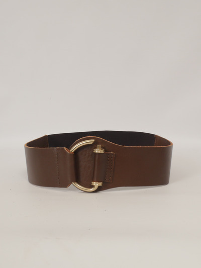 Großhändler CÉCILE WANG - Breiter Ledergürtel mit goldener grafischer Schnalle – BK0119 Großhändler CÉCILE WANG - Breiter Ledergürtel mit goldener grafischer Schnalle – BK0119