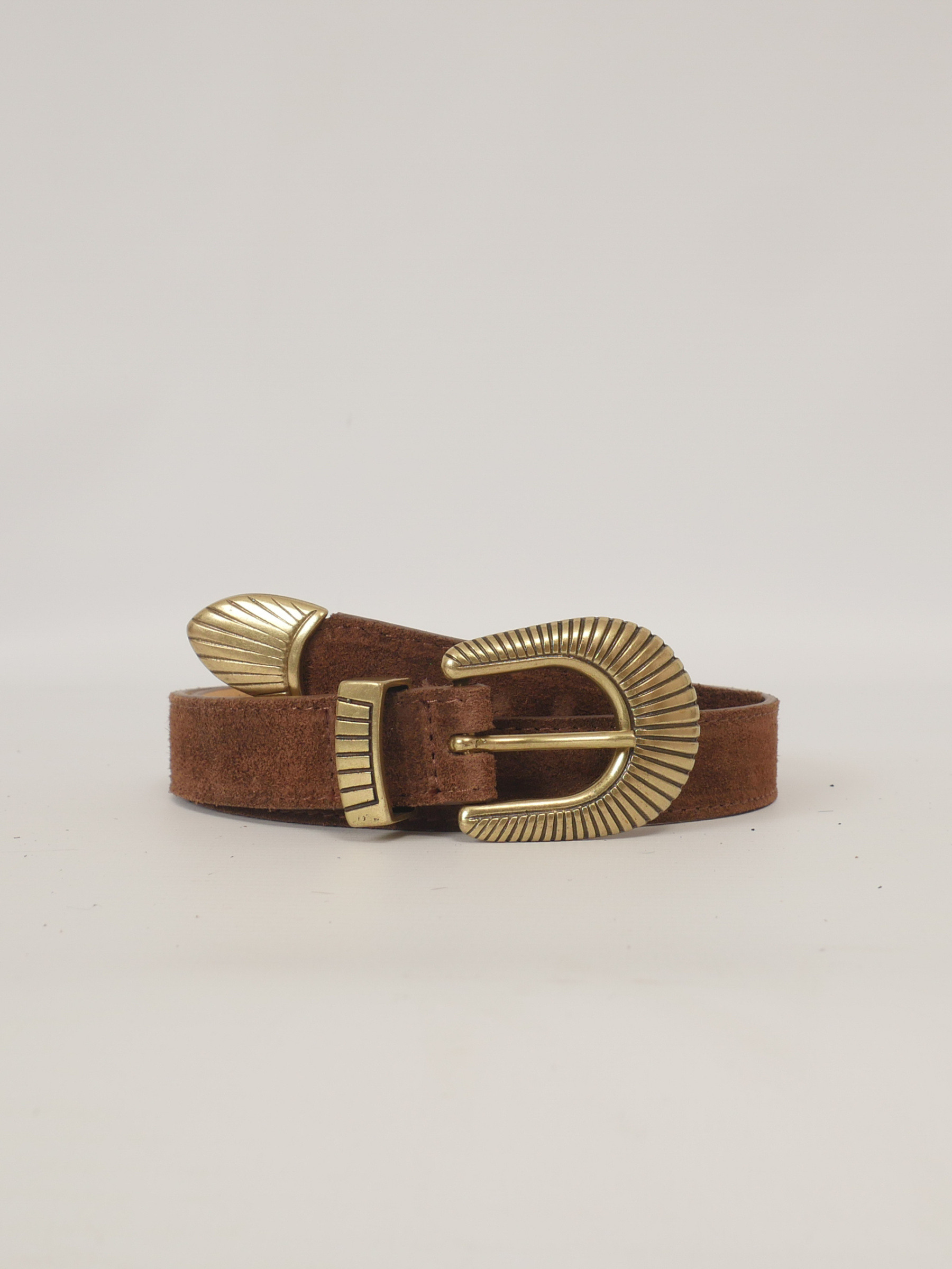 Grossiste CÉCILE WANG - Ceinture en cuir daim velouté à boucle métallique – BK0163-2