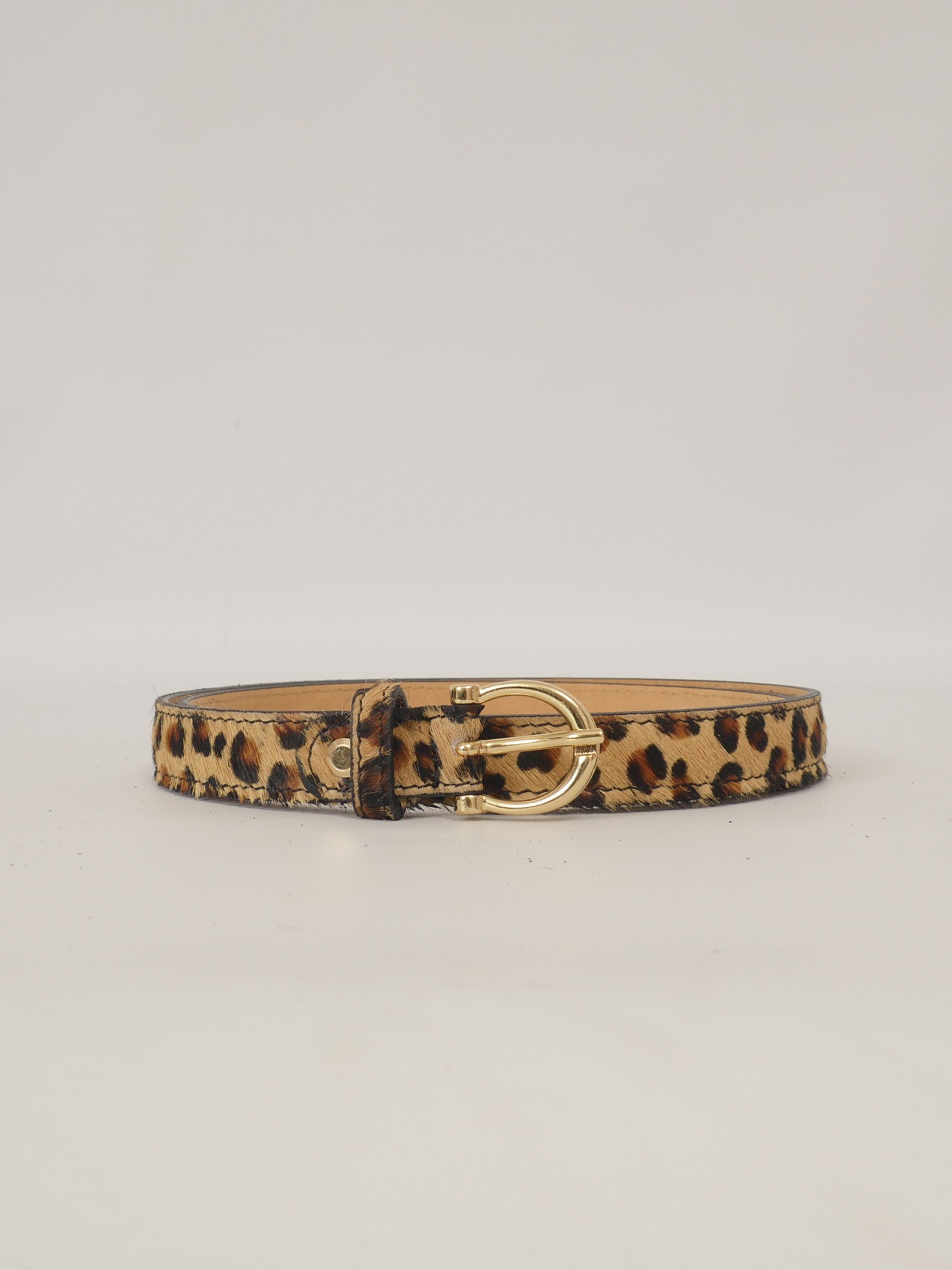 Grossiste CÉCILE WANG - Ceinture en cuir imprimé animalier, boucle dorée – BK0087-3