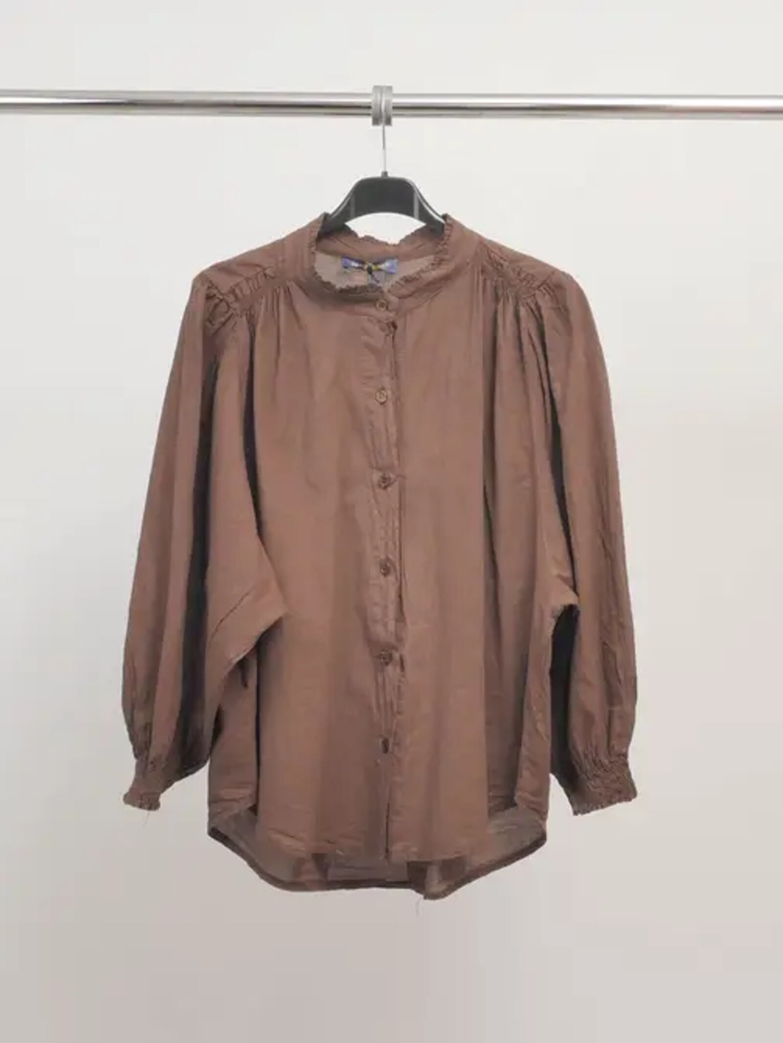 Mayorista Cécile Wang - Camisa holgada con cuello fruncido de algodón TDM60822
