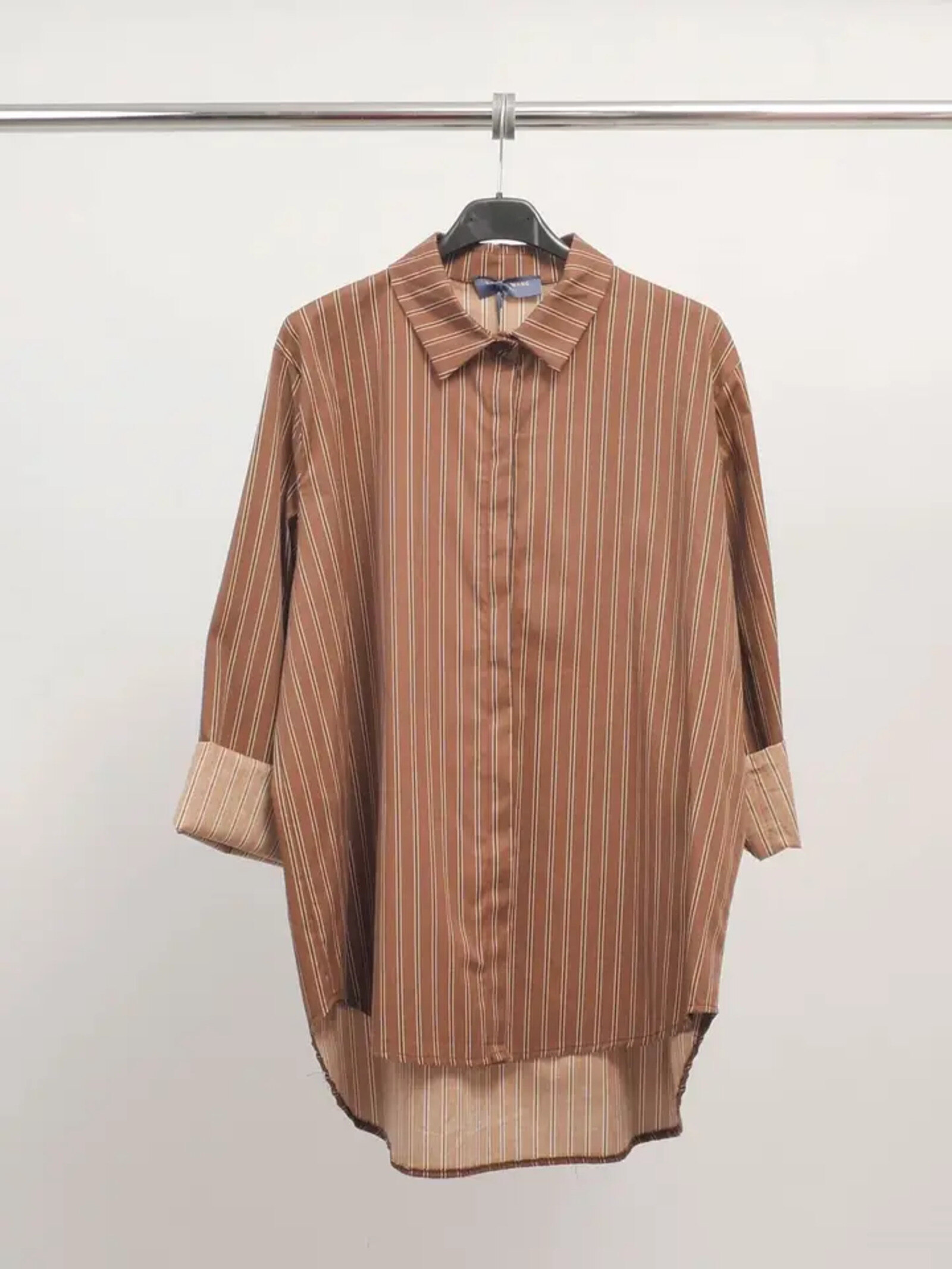 Mayorista Cécile Wang - Camisa a rayas oversize de algodón elástico TDM50320-10