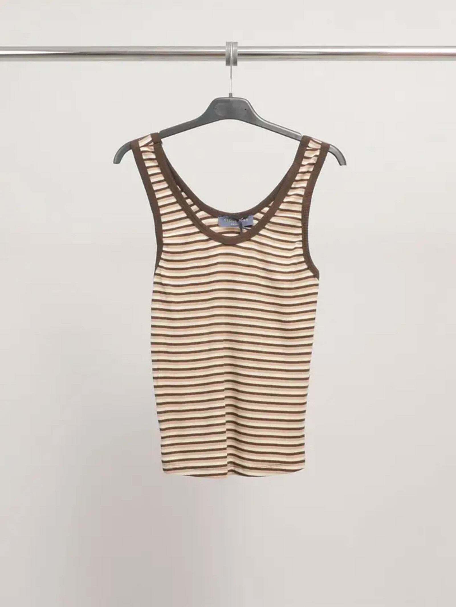 Großhändler Cécile Wang - Gestreiftes geripptes Stretch-Tanktop CWM54216