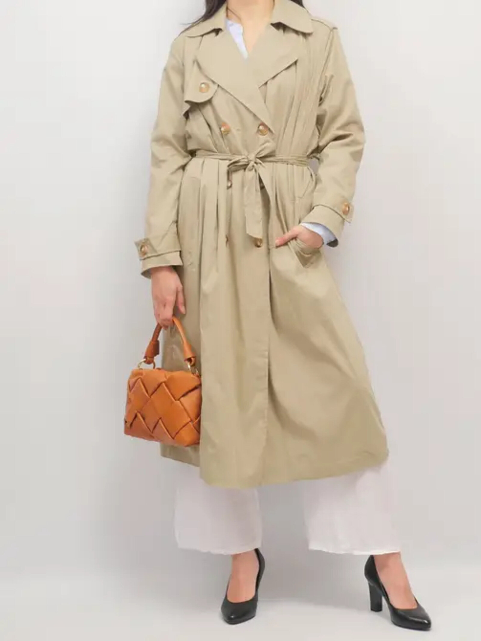 Großhändler Cécile Wang - Doppelreihiger Trenchcoat mit Gürtel TDM81624