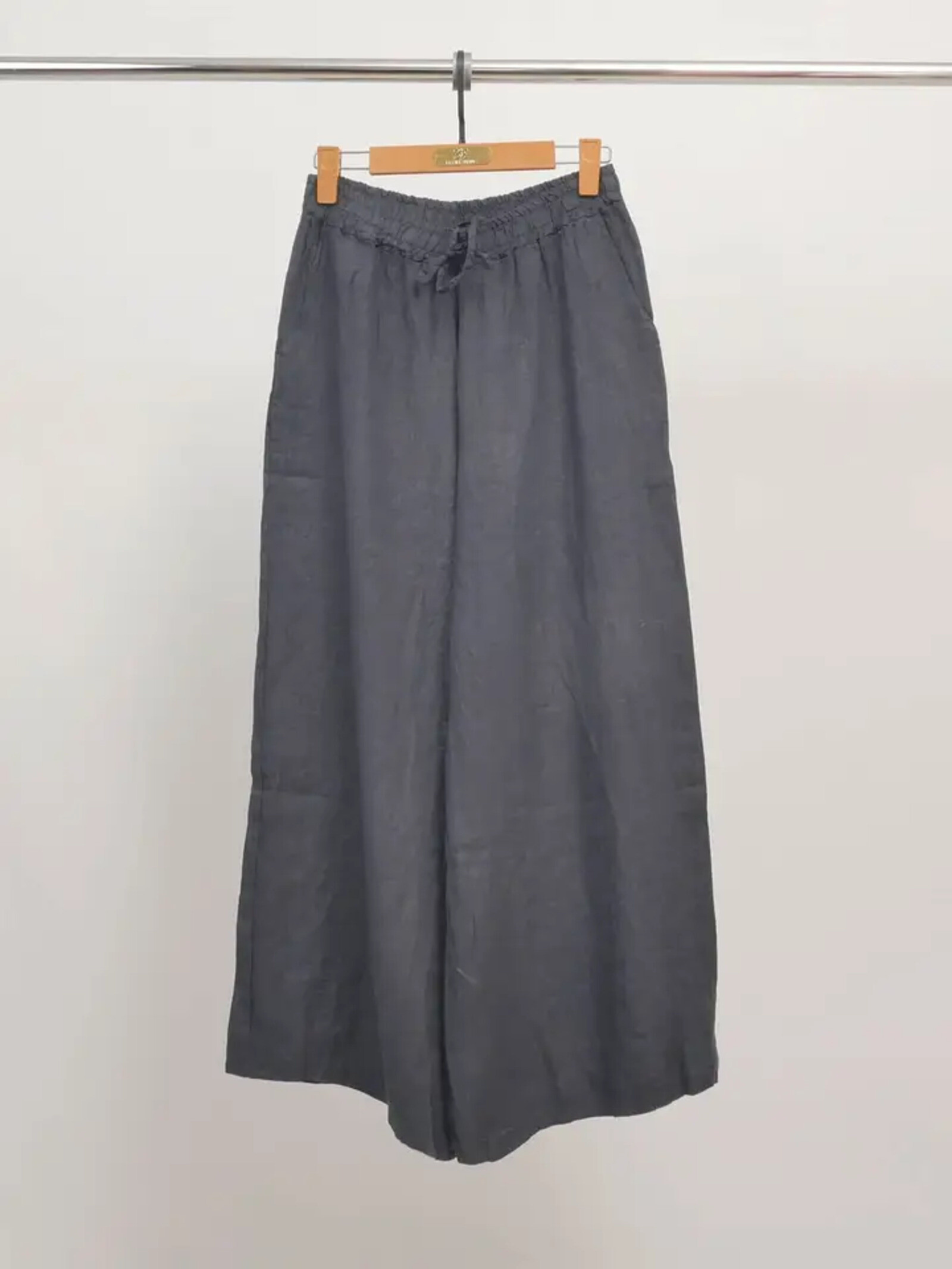 Grossista Cécile Wang - Pantaloni larghi in lino con vita elasticizzata YX18241