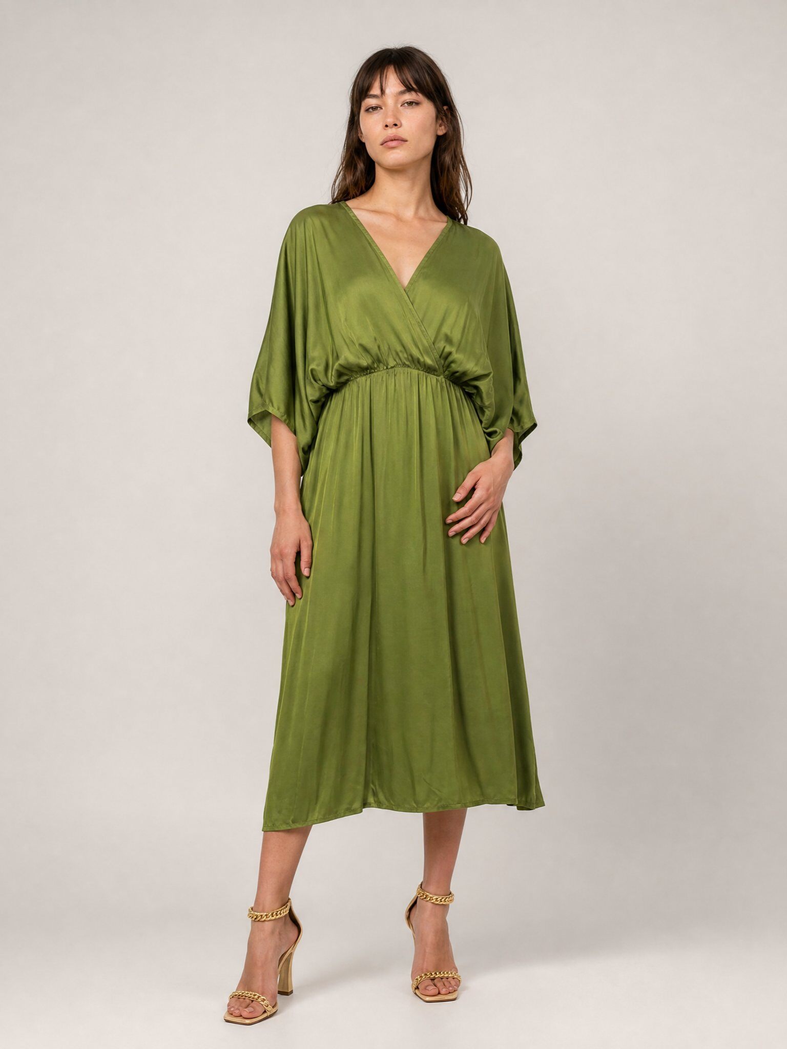 Mayorista CÉCILE WANG - Vestido largo drapeado con mangas murciélago TDM76921VS
