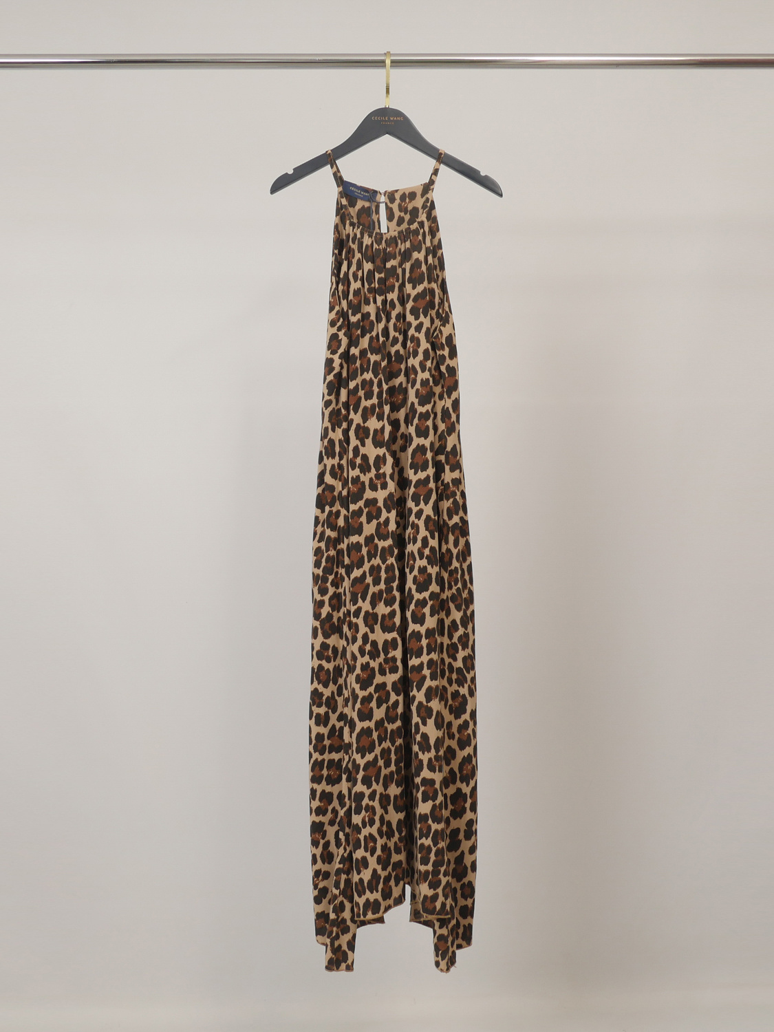 Mayorista CÉCILE WANG - Vestido sin mangas de viscosa fluida, estampado de leopardo TDMK513-15
