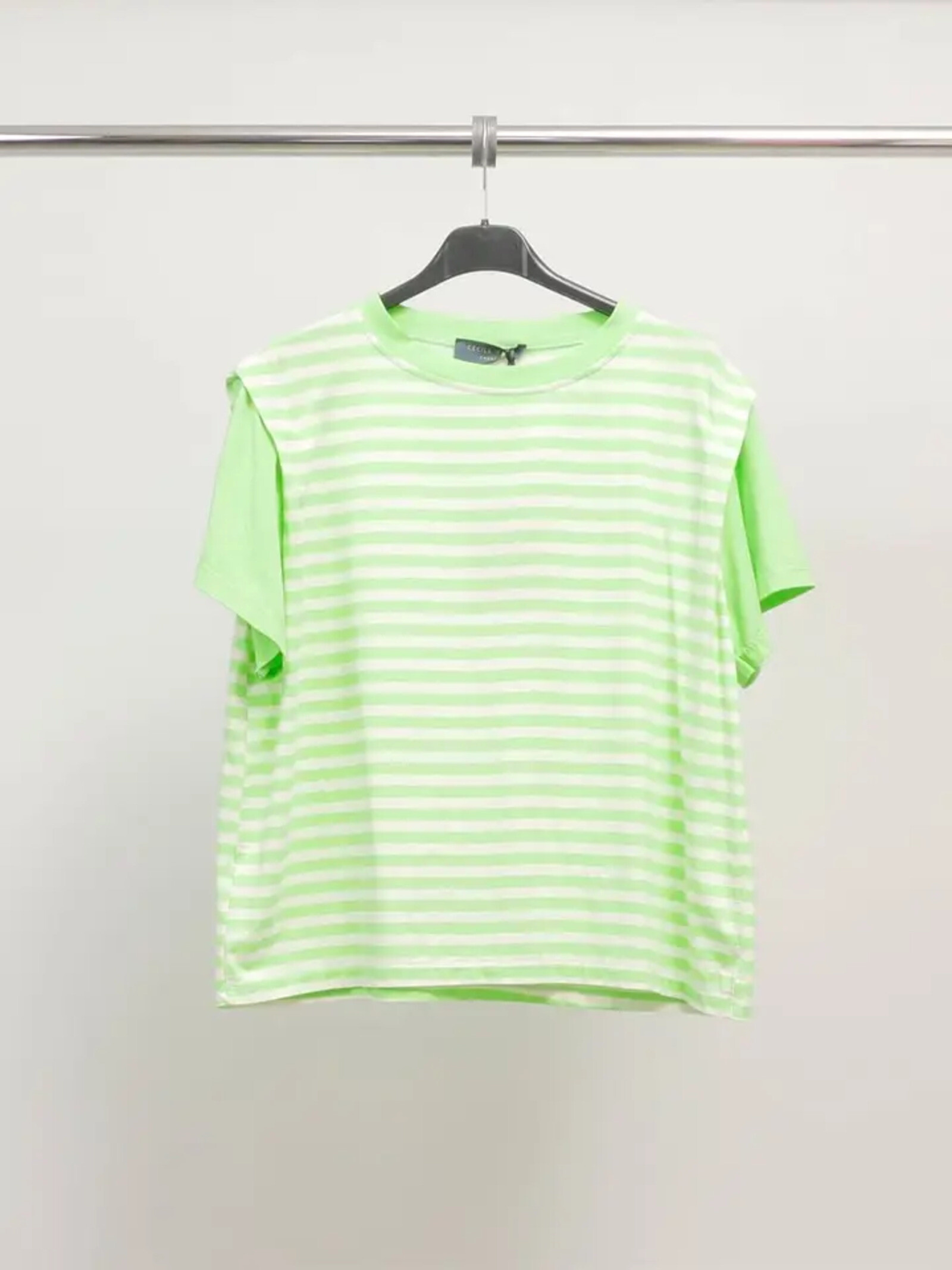 Großhändler Cécile Wang - Gestreiftes T-Shirt in mehreren Farben aus Stretch-Baumwolle - TDM12124-11
