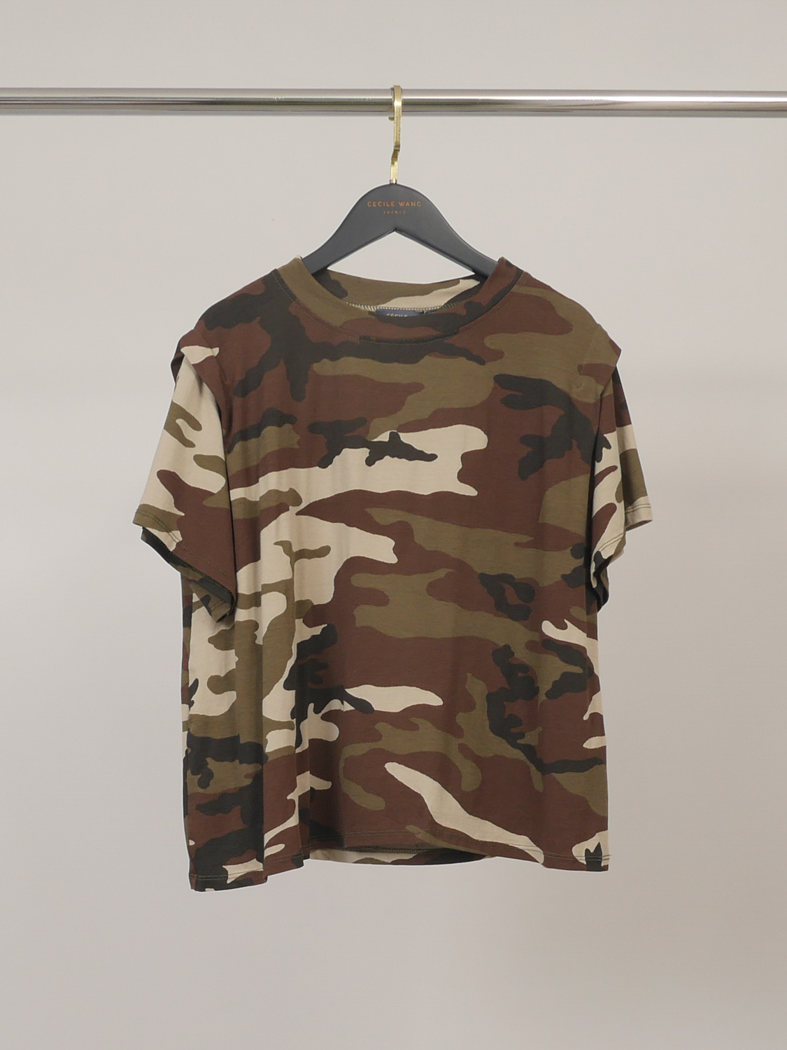 Grossiste CÉCILE WANG - T-shirt en coton stretch à motif camouflage TDM12124JC16