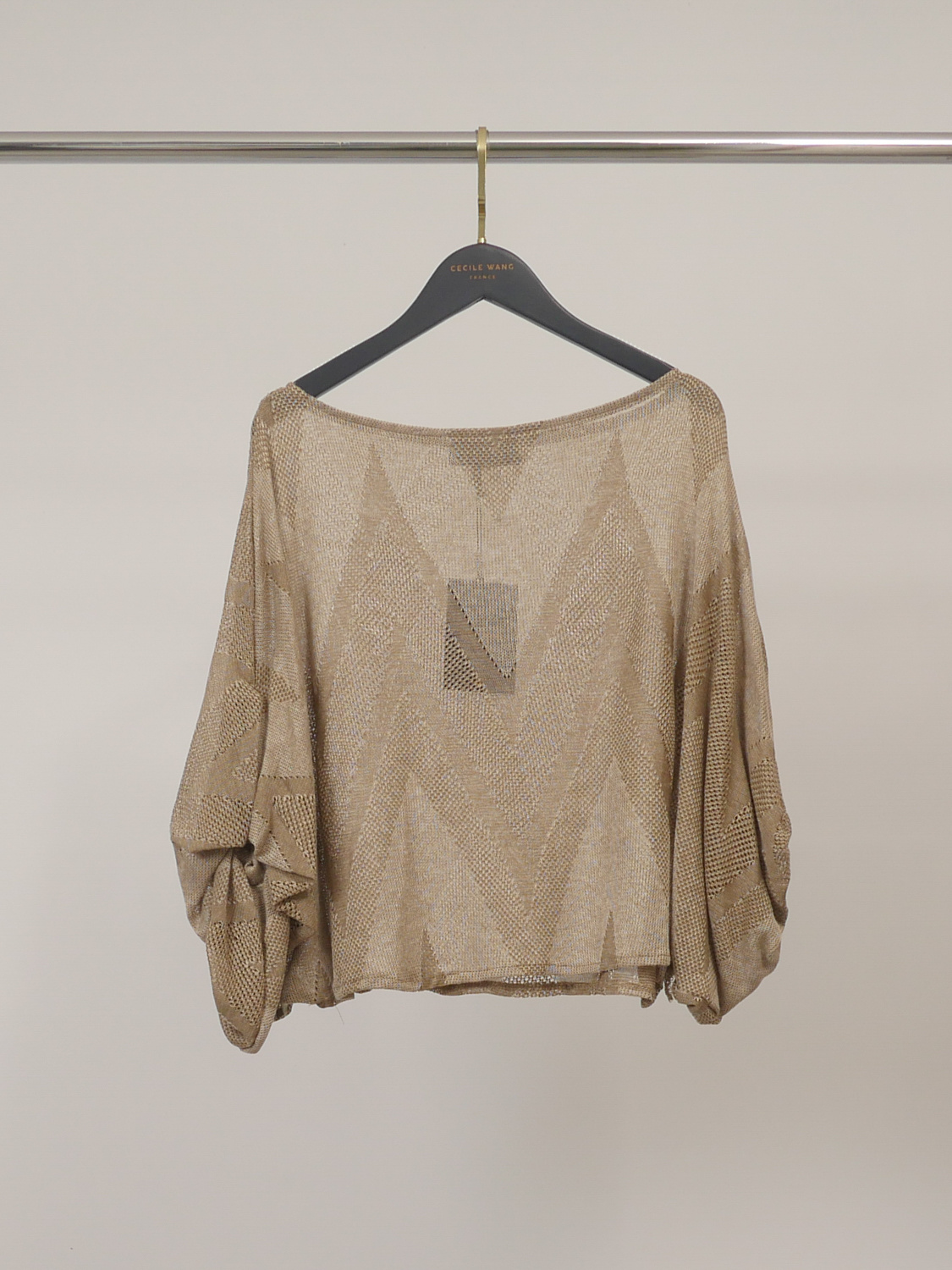 Mayorista CÉCILE WANG - Top de punto calado con cuello barco TDM28126-6