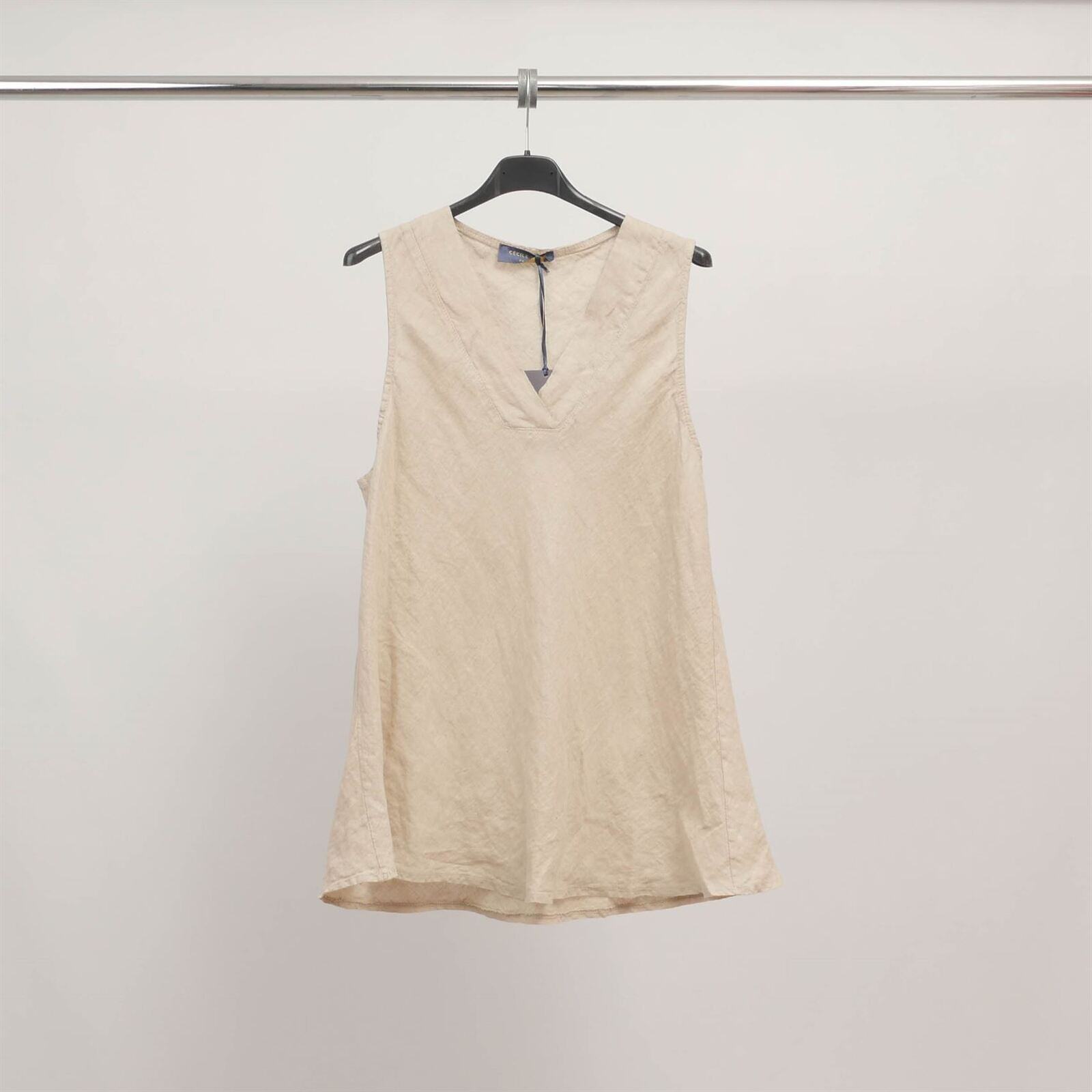 Masrin Top In Lino E Cotone Donna - Canotta Senza Maniche Con Spaghi Laterali, Taglie Forti S-5XL - 2