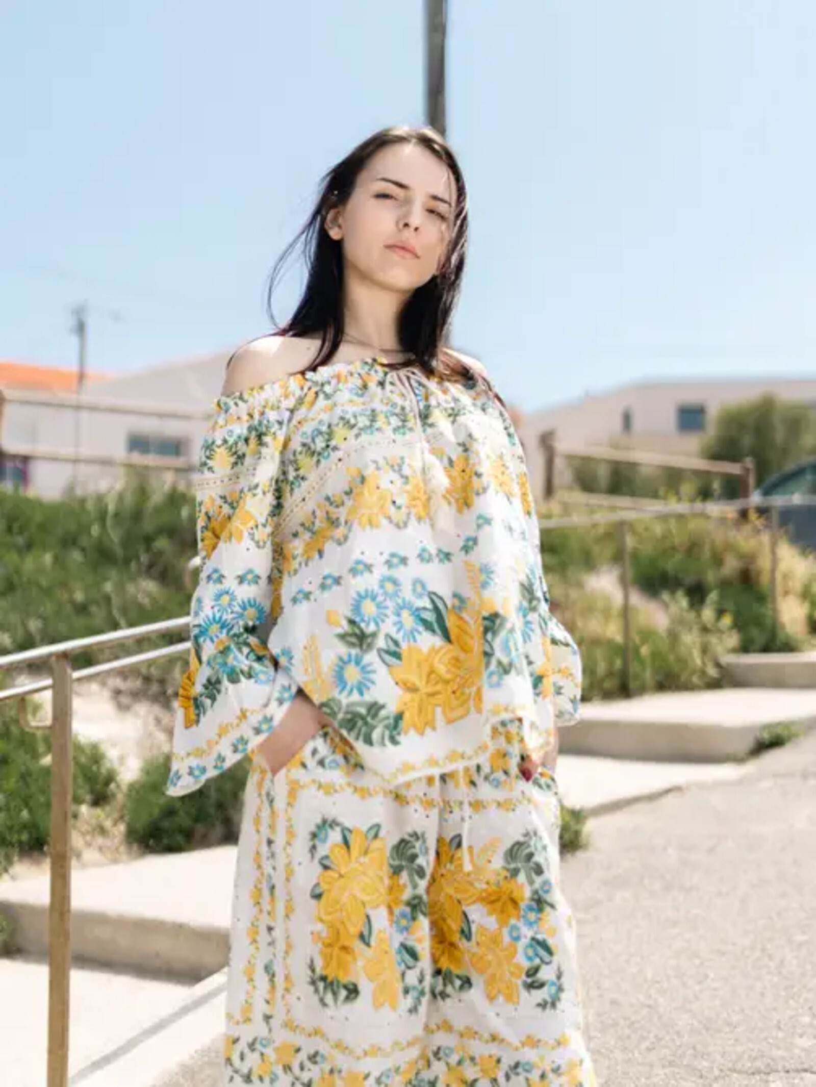 Wholesaler Cécile Wang - Tunic with gathered shoulders and floral print - KD8952CO-21