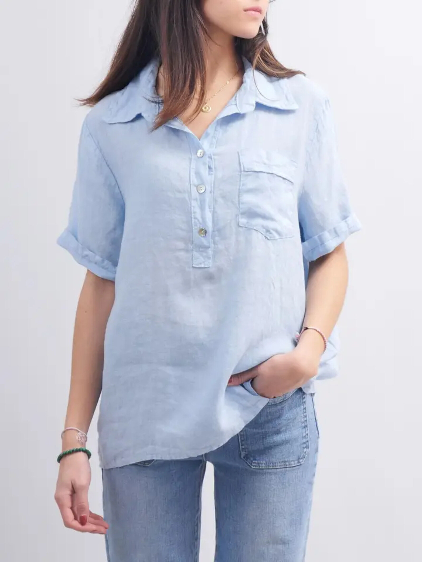 Grossiste Cécile Wang - Tunique en lin YXM2900