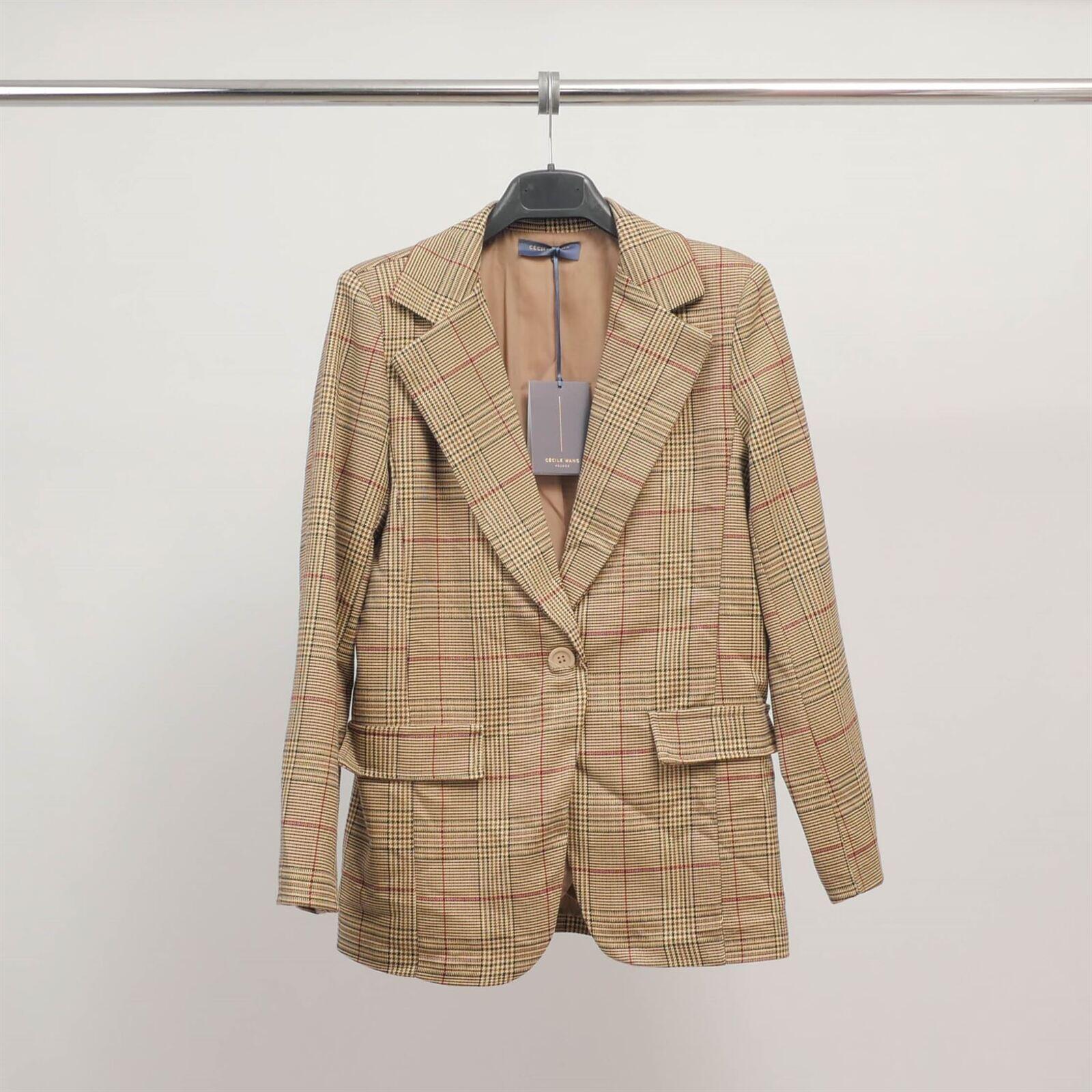 Grossista Cécile Wang - Blazer a quadri principe di Galles TDM55320-7