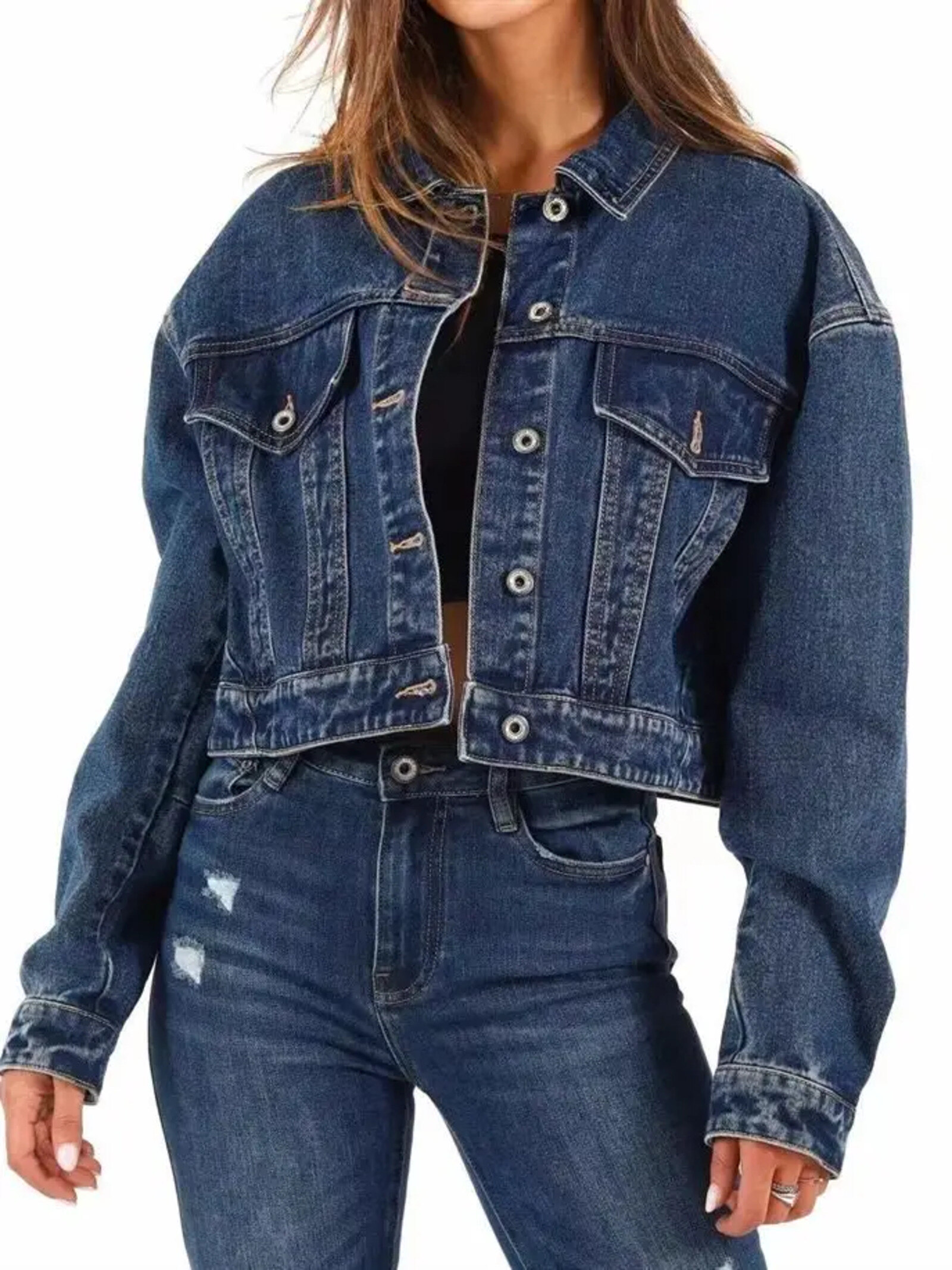 Grossista Cécile Wang - Giacca di jeans corta 1991316