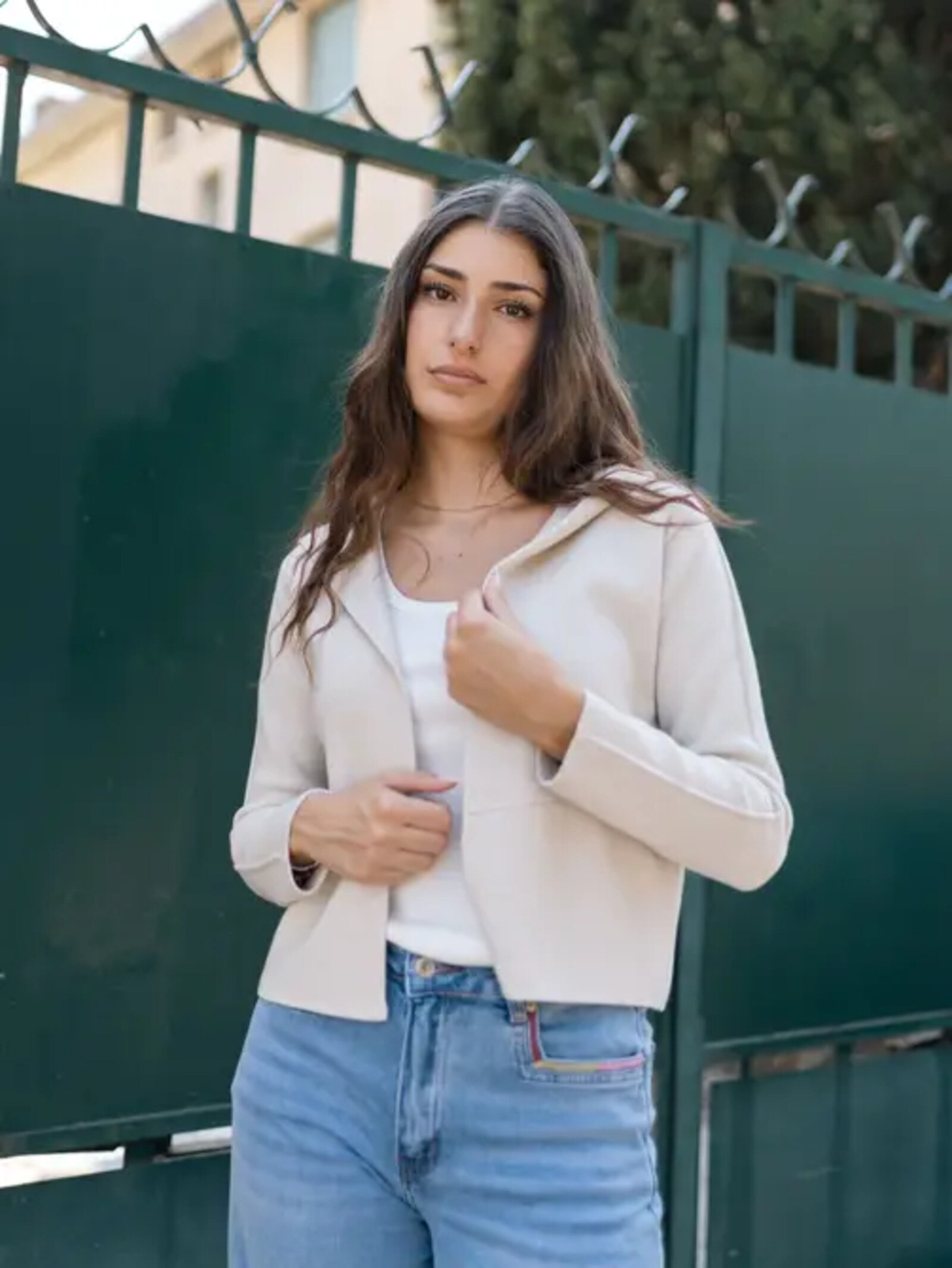 Grossista Cécile Wang - Giacca in maglia leggera con cappuccio DSY9510