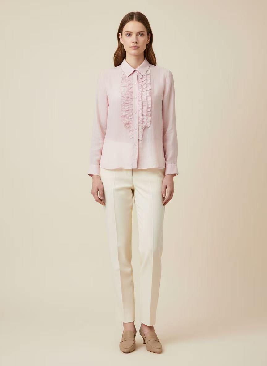Grossista CEM - CAMICIA ALLA FRANCESE CON ROUGE IN TENCEL