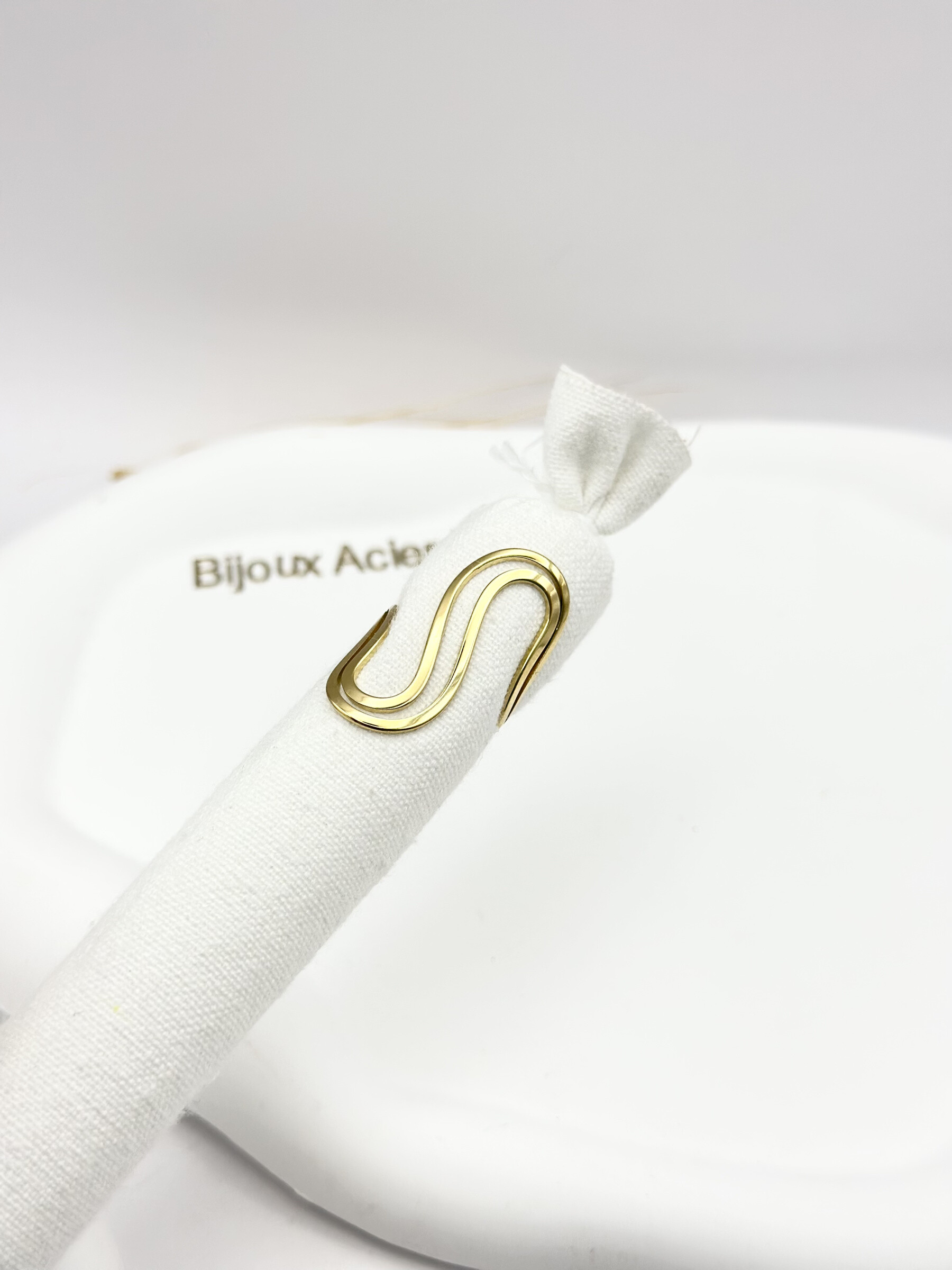 Grossiste Ceramik - Bague Onde Dorée – Acier Inoxydable Réglable