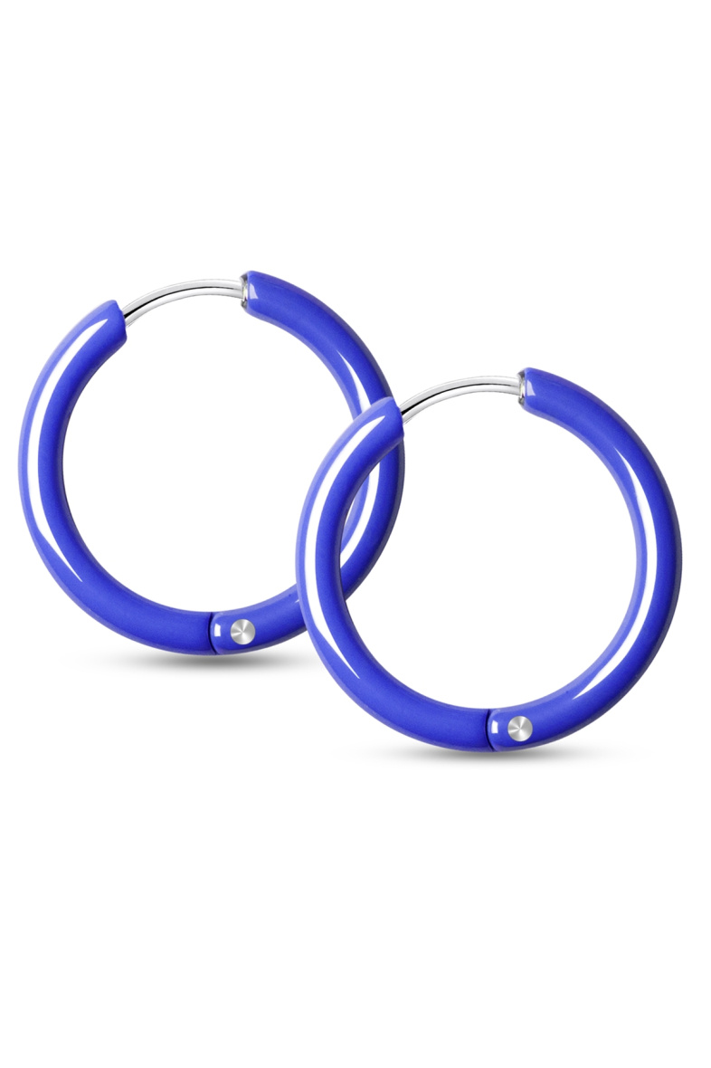 Wholesaler Ceramik - Women's Ceramic Hoop Earrings, 14mm