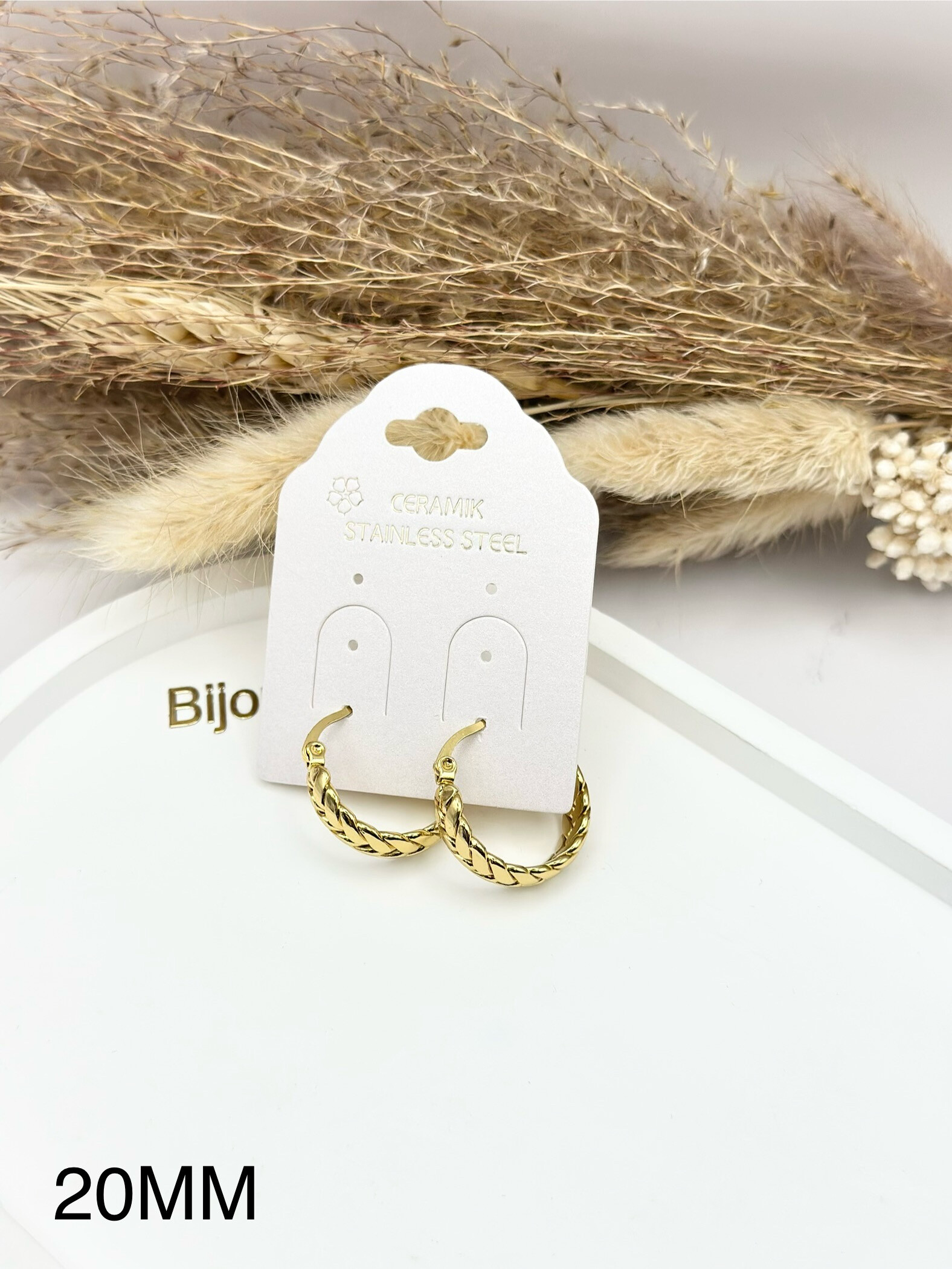 Wholesaler Ceramik - Elegant simplicity stainless steel earrings (silver finish) 30mm