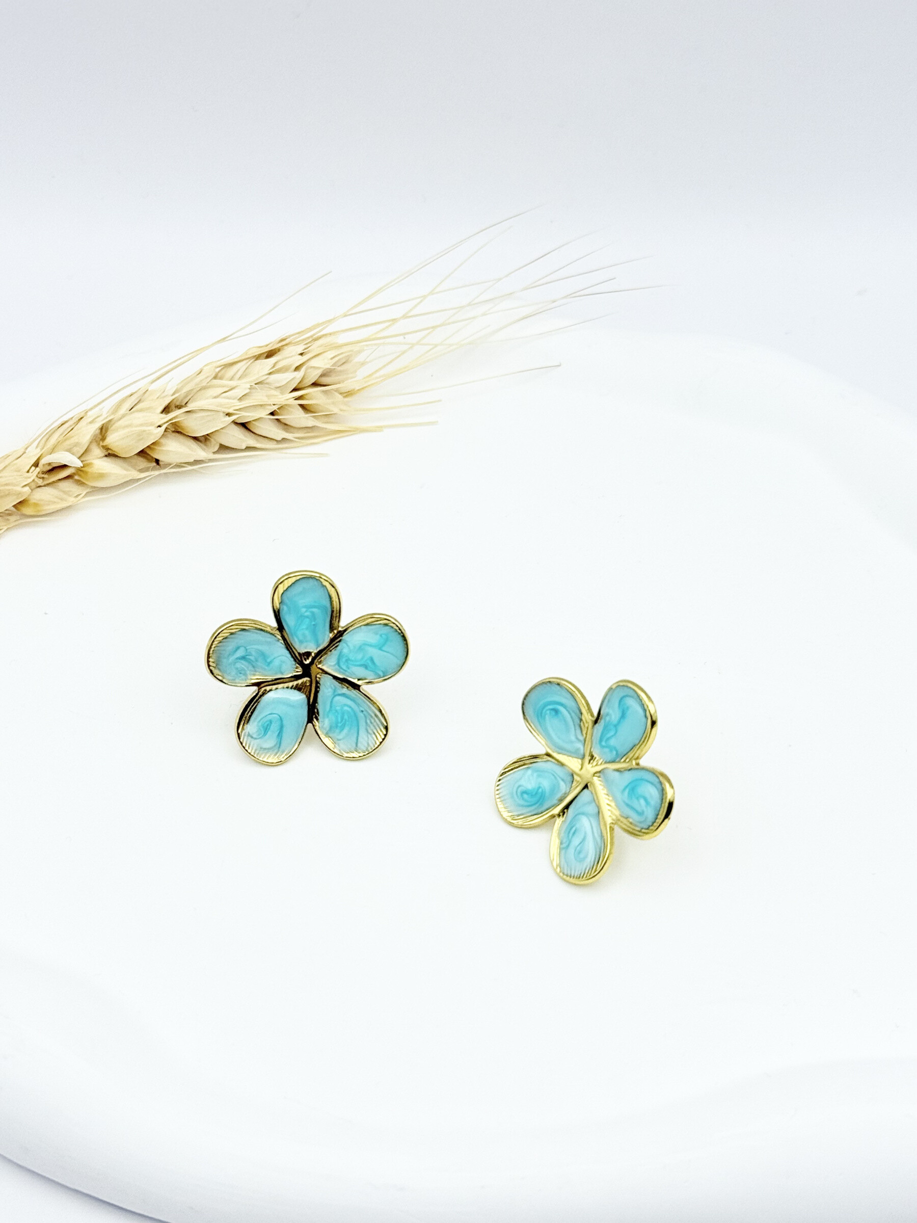 Grossista Ceramik - Orecchini in acciaio inossidabile Forma Fiore 5 Petali