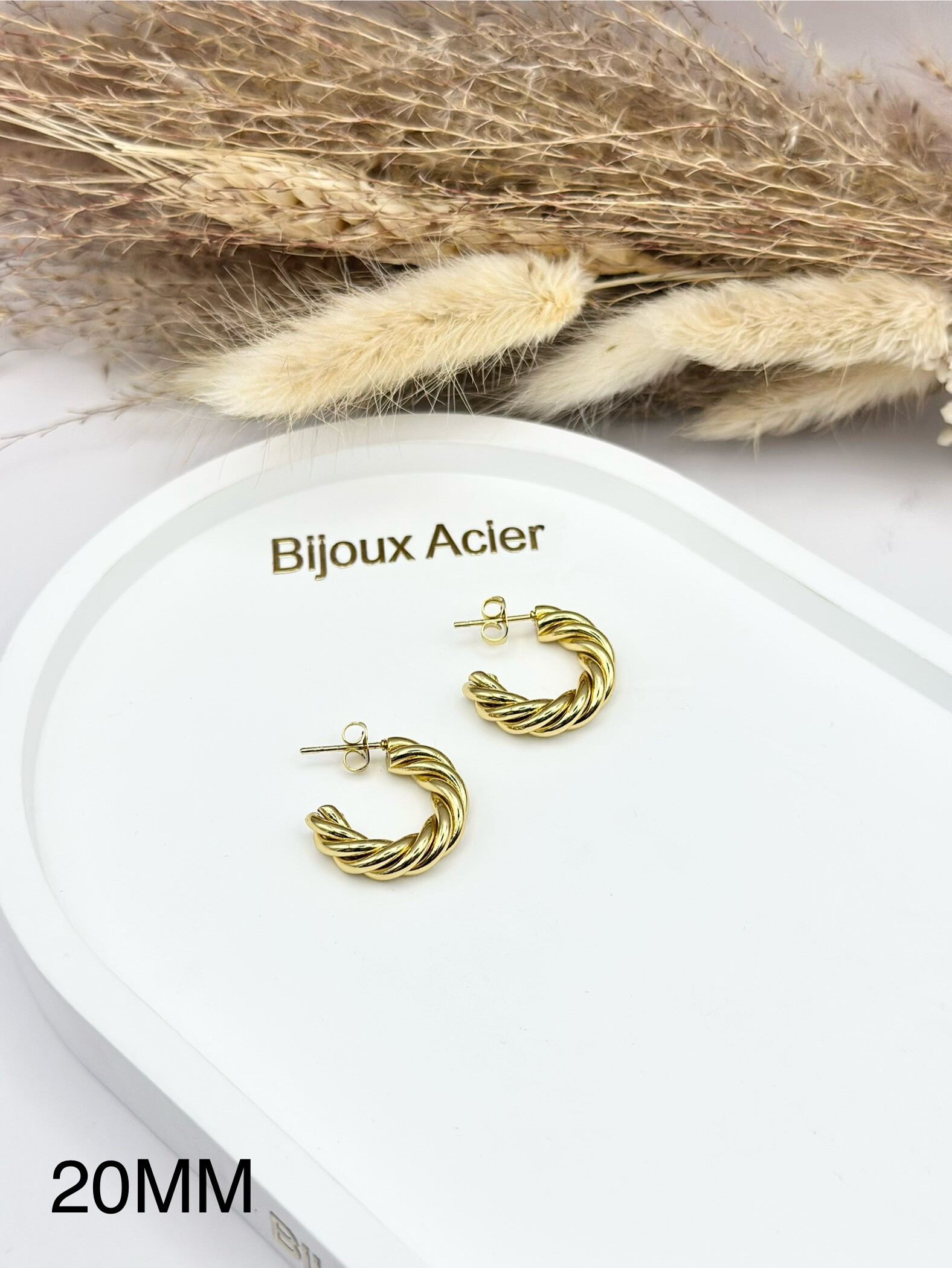 Wholesaler Ceramik - Elegant simplicity stainless steel earrings (silver finish) 30mm