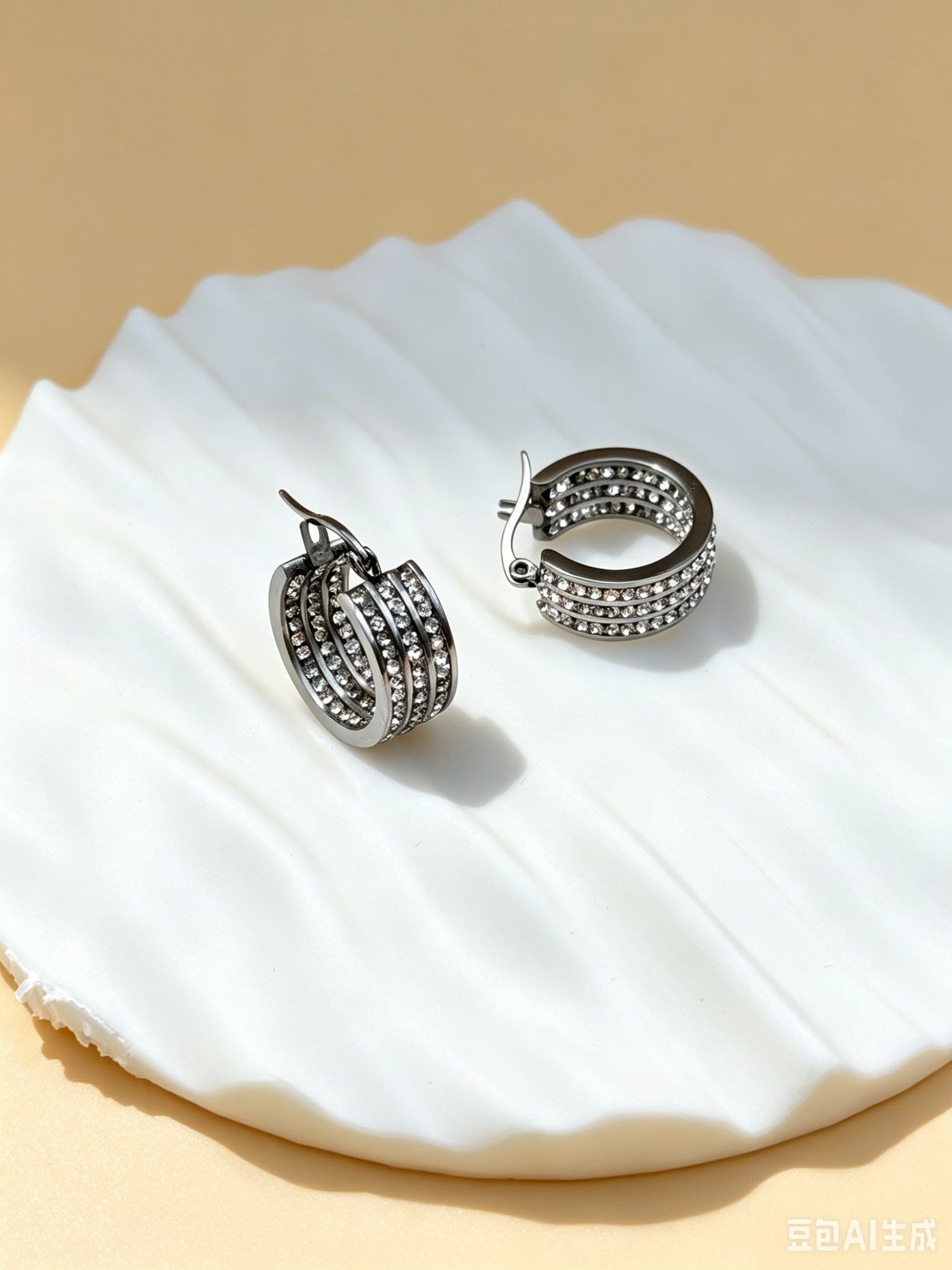 Mayorista Ceramik - Pendientes de aro de acero inoxidable con strass 20mm