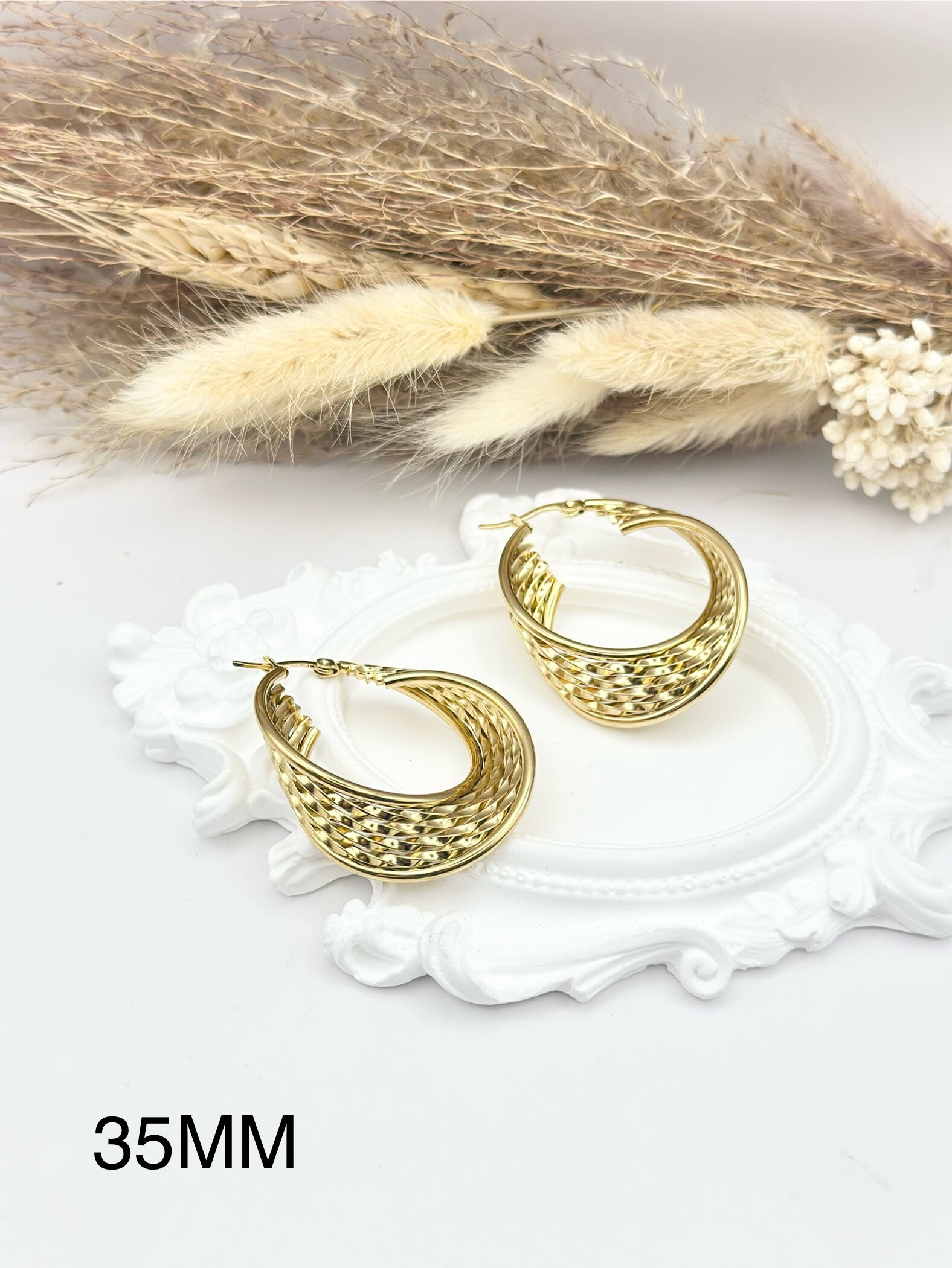 Wholesaler Ceramik - Creole earrings in 20mm stainless steel