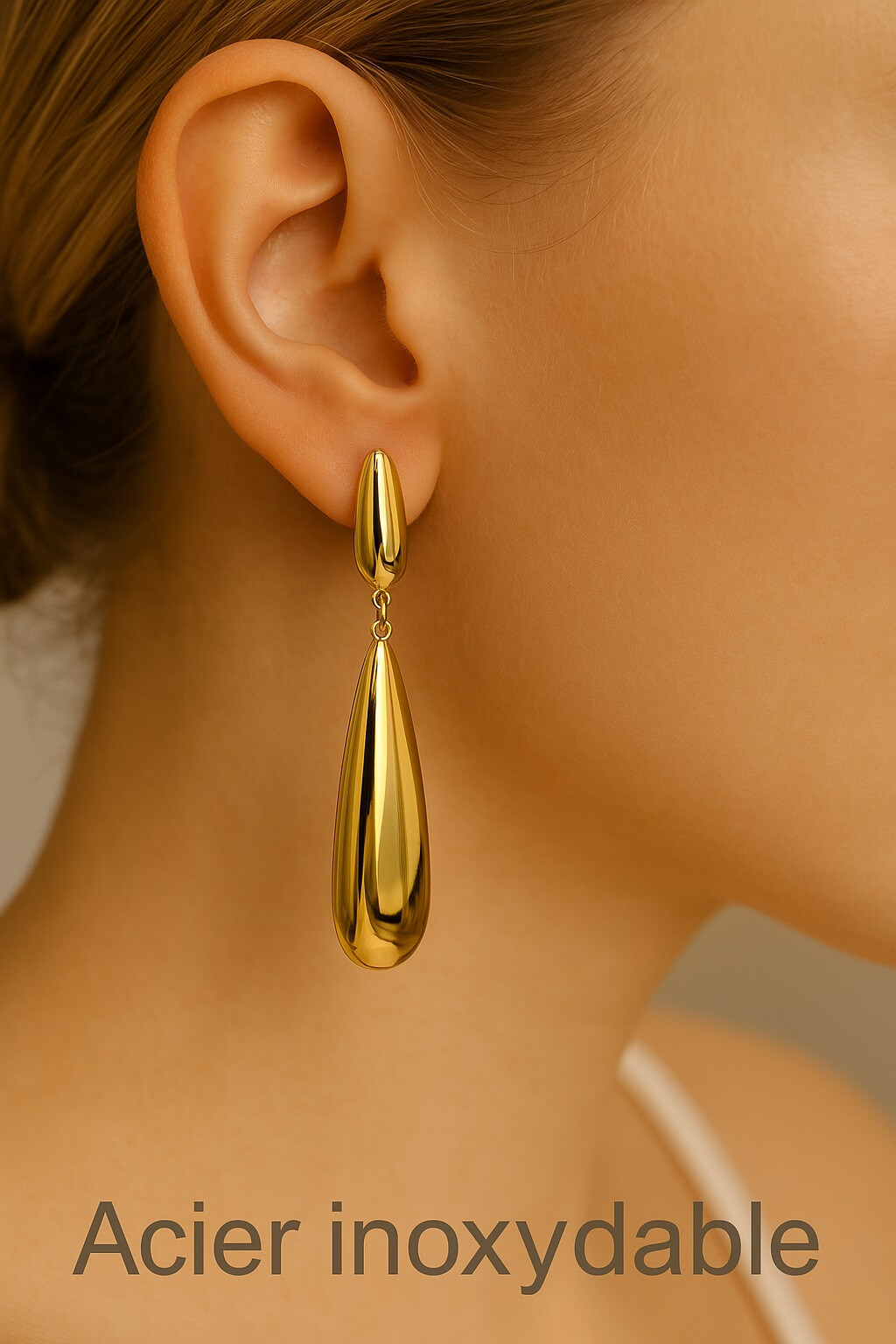 Wholesaler Ceramik - Square earrings with stainless steel tiger eye diameter 25 mm