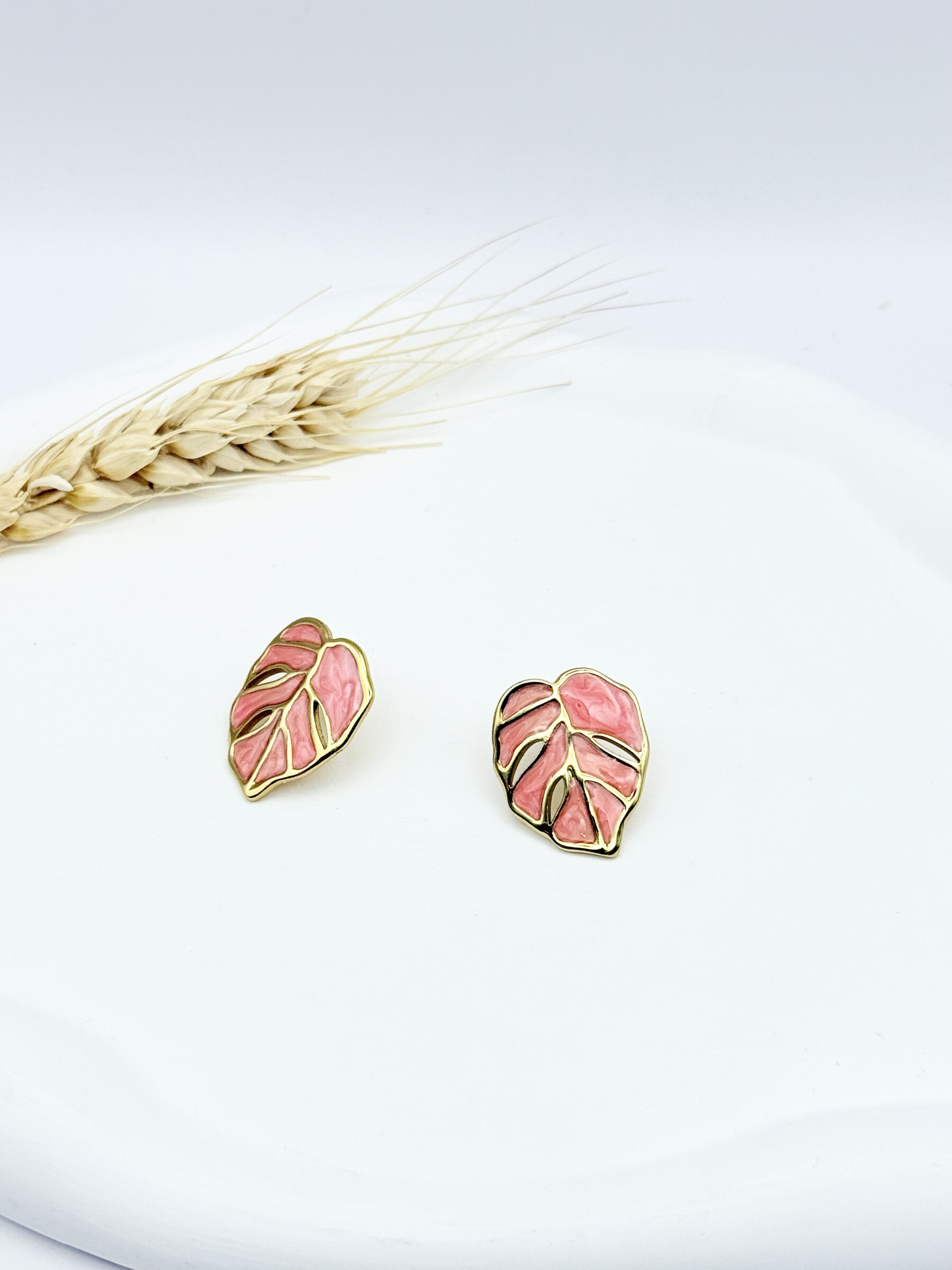 Wholesaler Ceramik - Butterfly earrings in stainless steel  Colored enamel