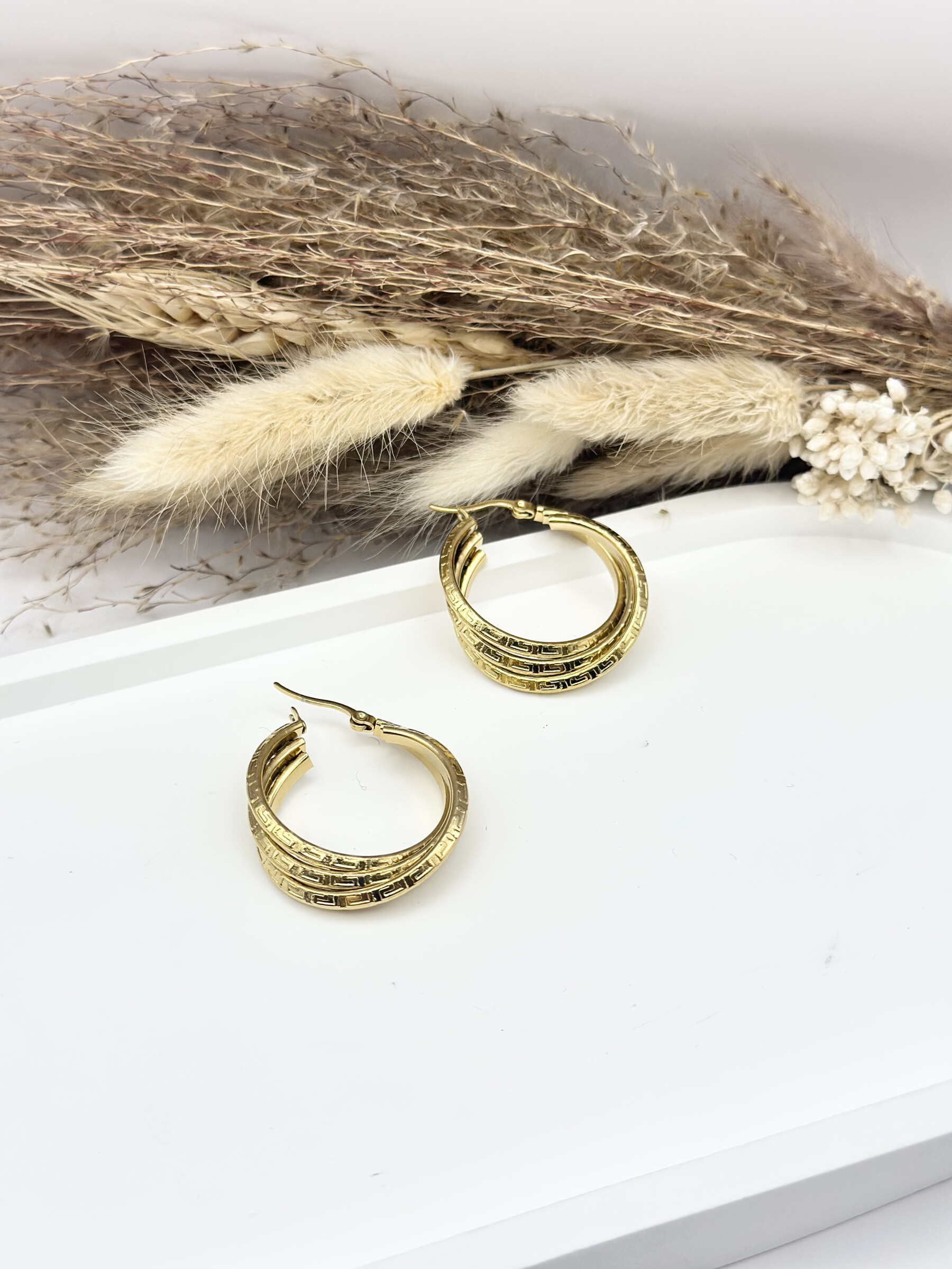 Wholesaler Ceramik - Creole earrings in 20mm stainless steel
