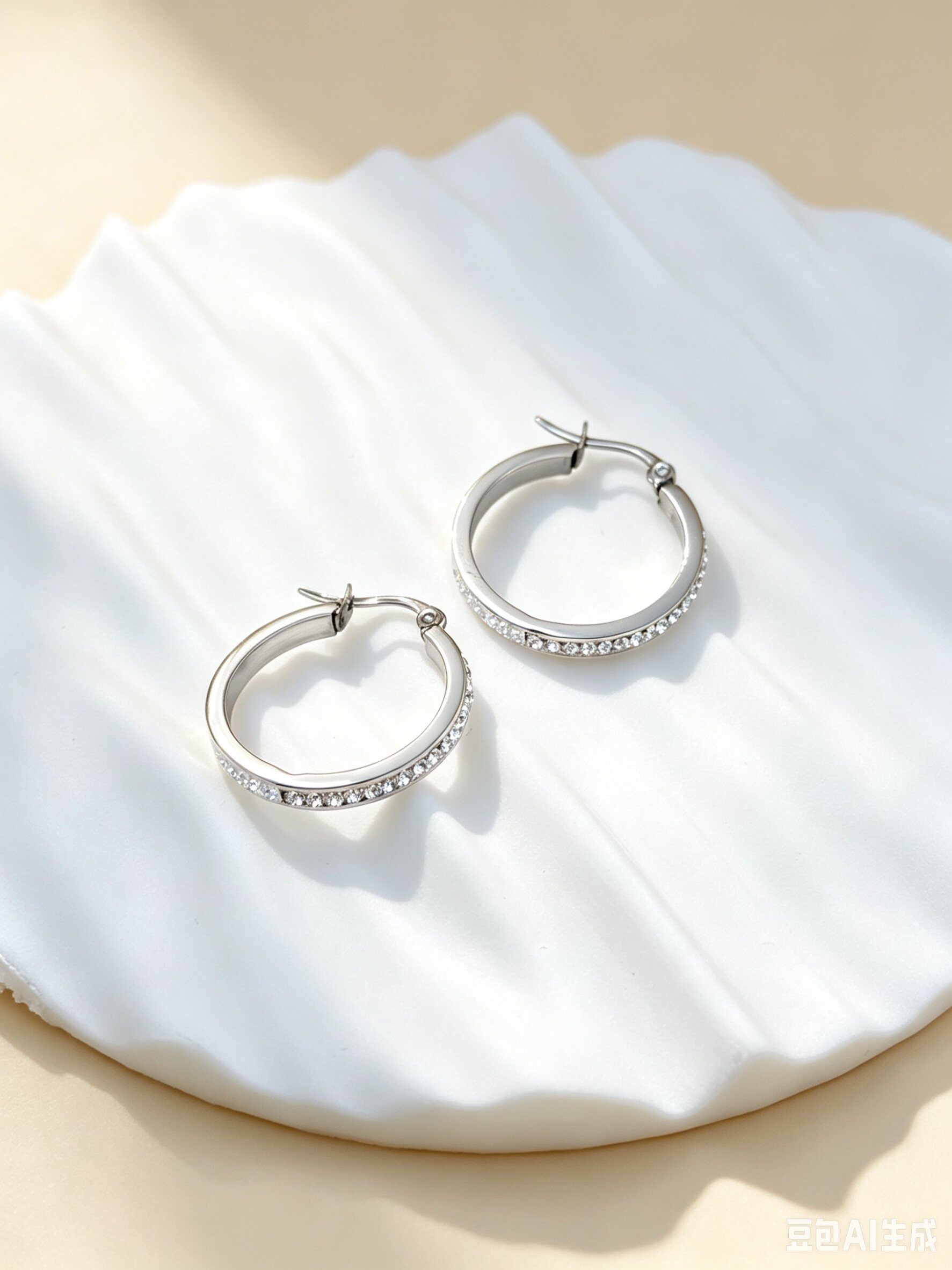 Mayorista Ceramik - Pendientes de aro de acero inoxidable con strass