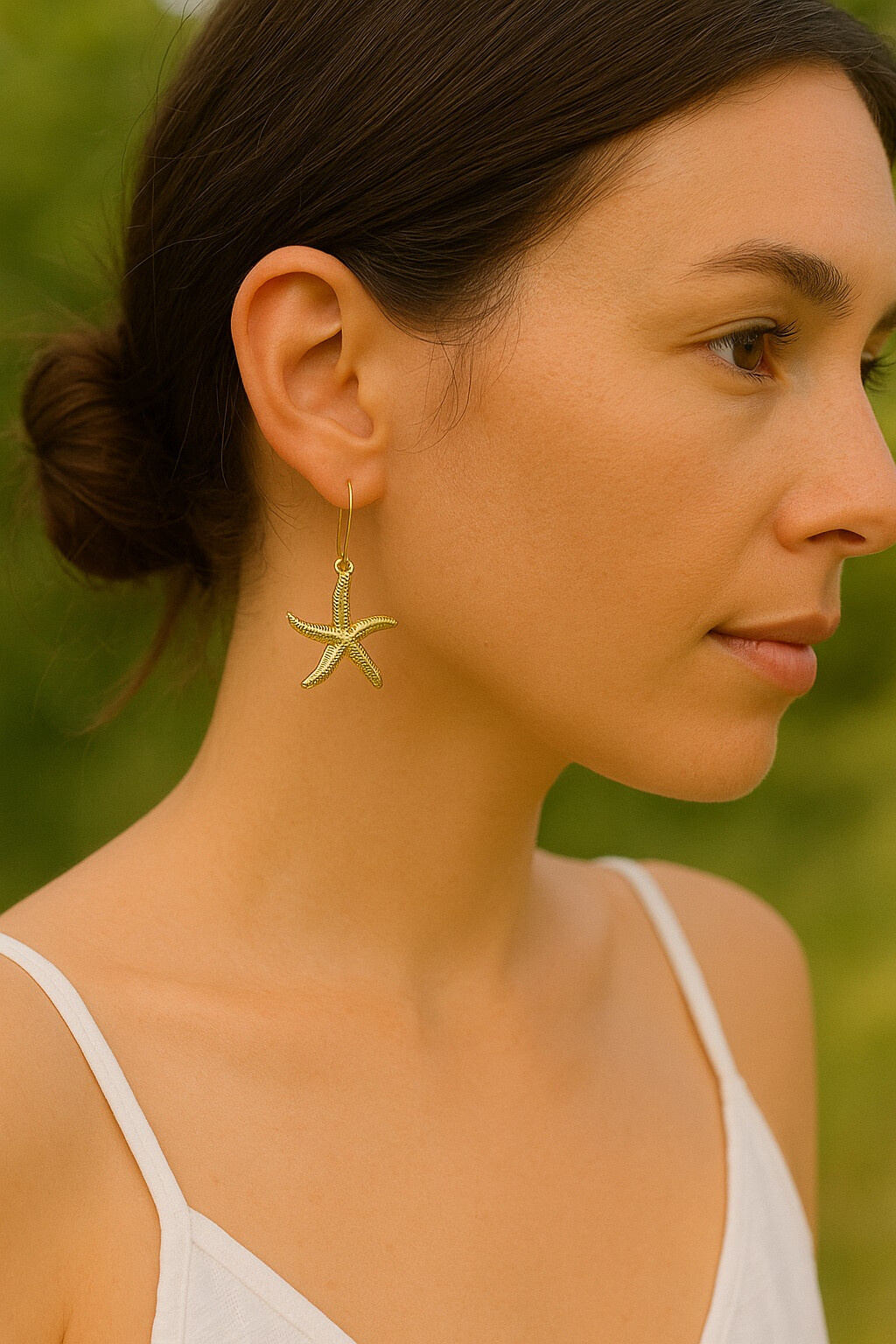 Grossiste Ceramik - Boucles d'Oreilles Étoile de Mer en Acier Inoxydable Doré