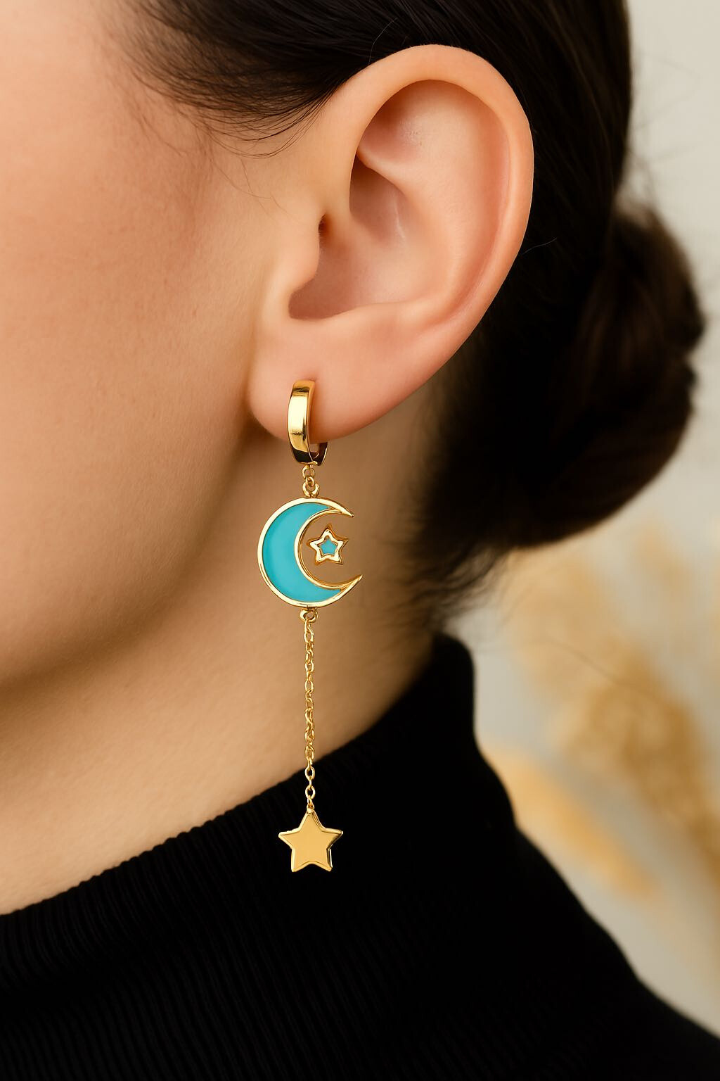 Wholesaler Ceramik - Stainless steel earrings motif female silhouette