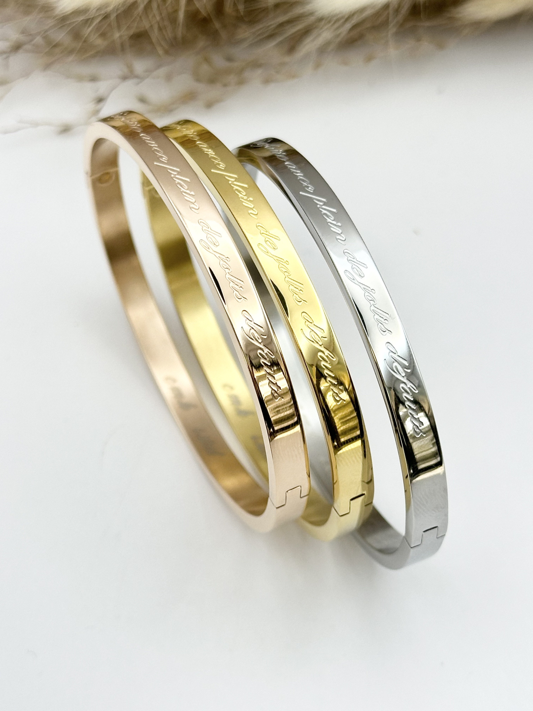 Mayorista Ceramik - Pulsera con mensaje grabado Carpe Diem en acero inoxidable