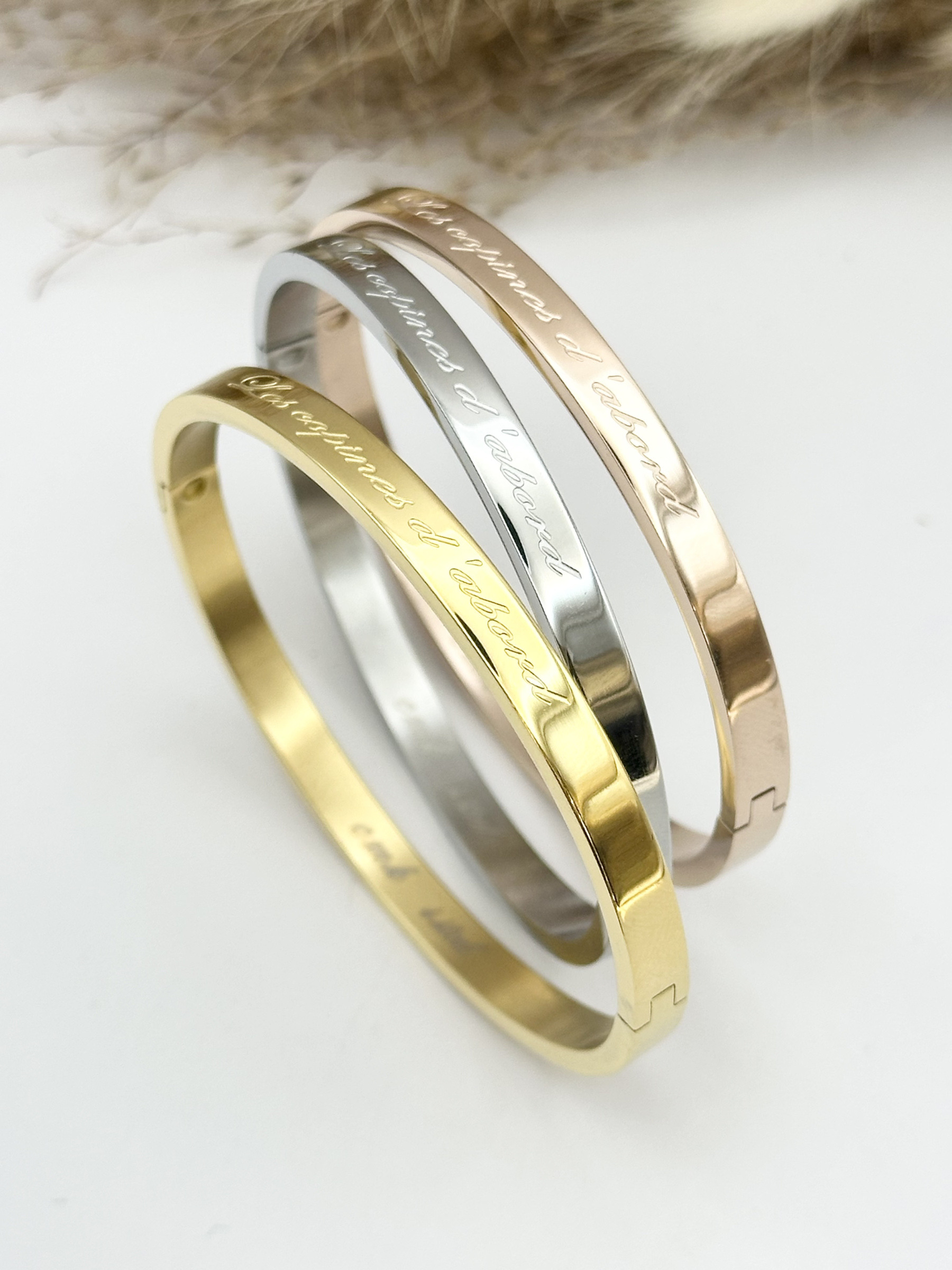 Mayorista Ceramik - Pulsera con mensaje grabado Carpe Diem en acero inoxidable