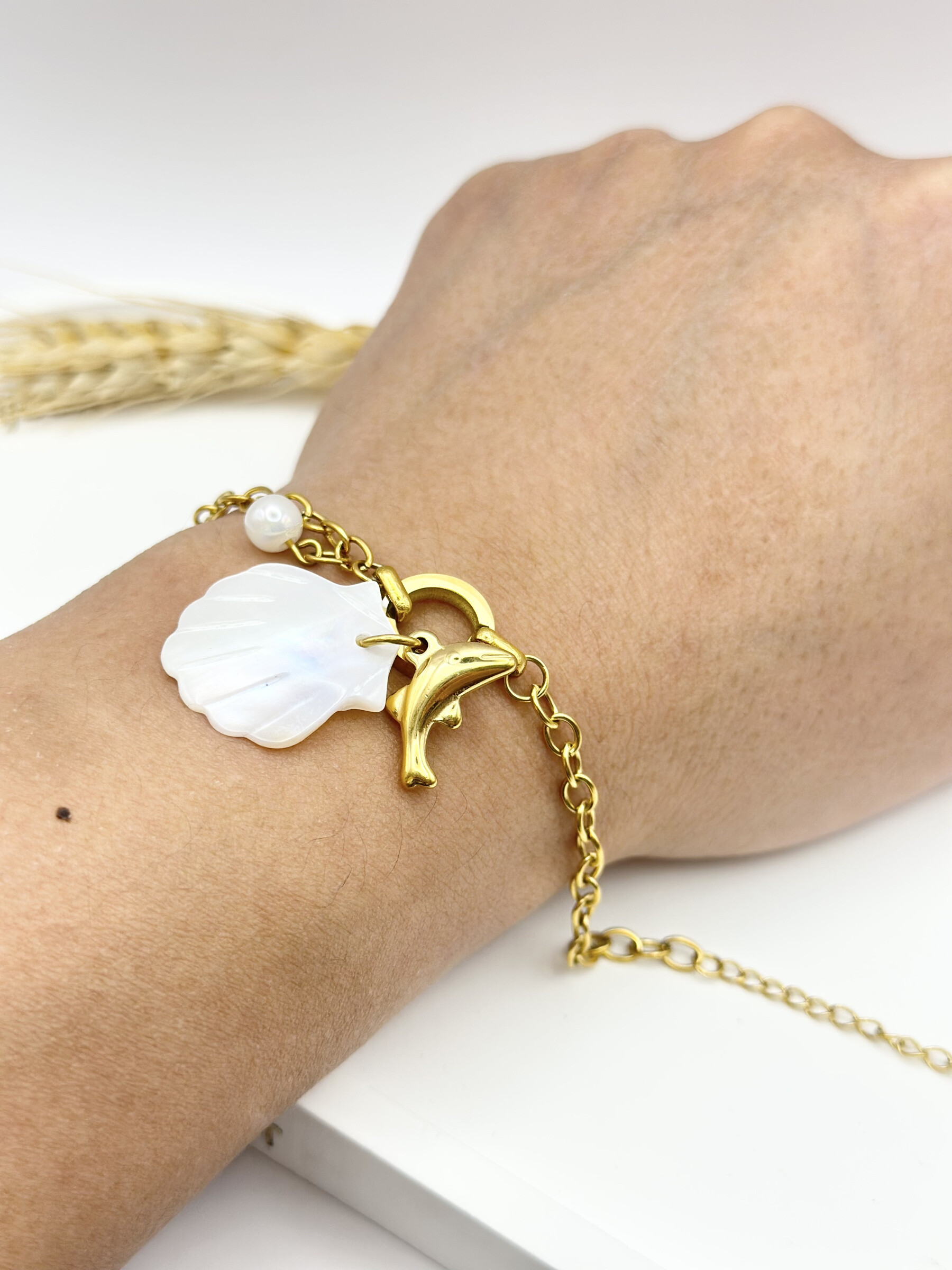 Grossiste Ceramik - Bracelet charms en Acier Inoxydable  17 cm + 3,5 cm ralonges