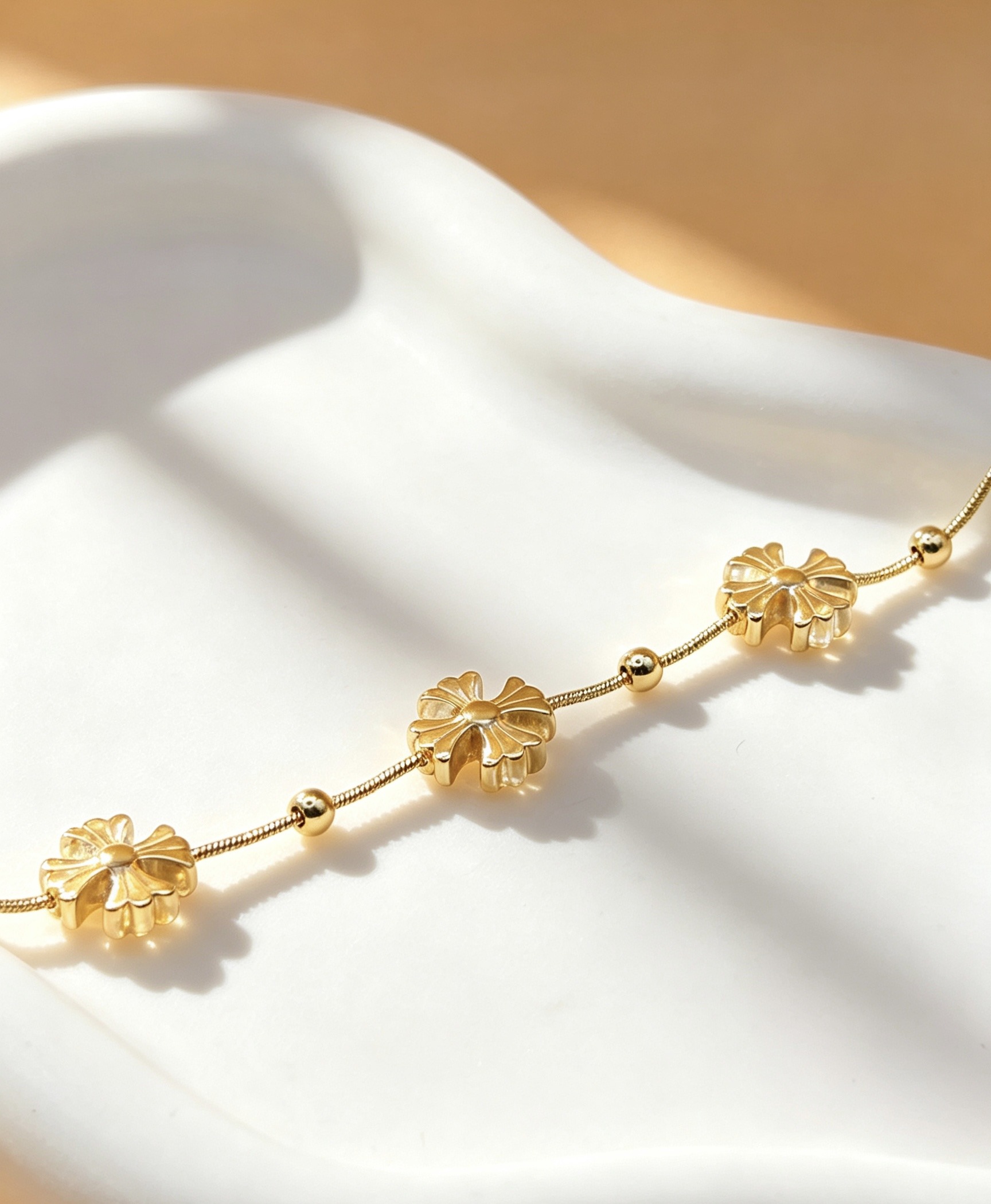 Grossiste Ceramik - ? Bracelet fleurs dorées