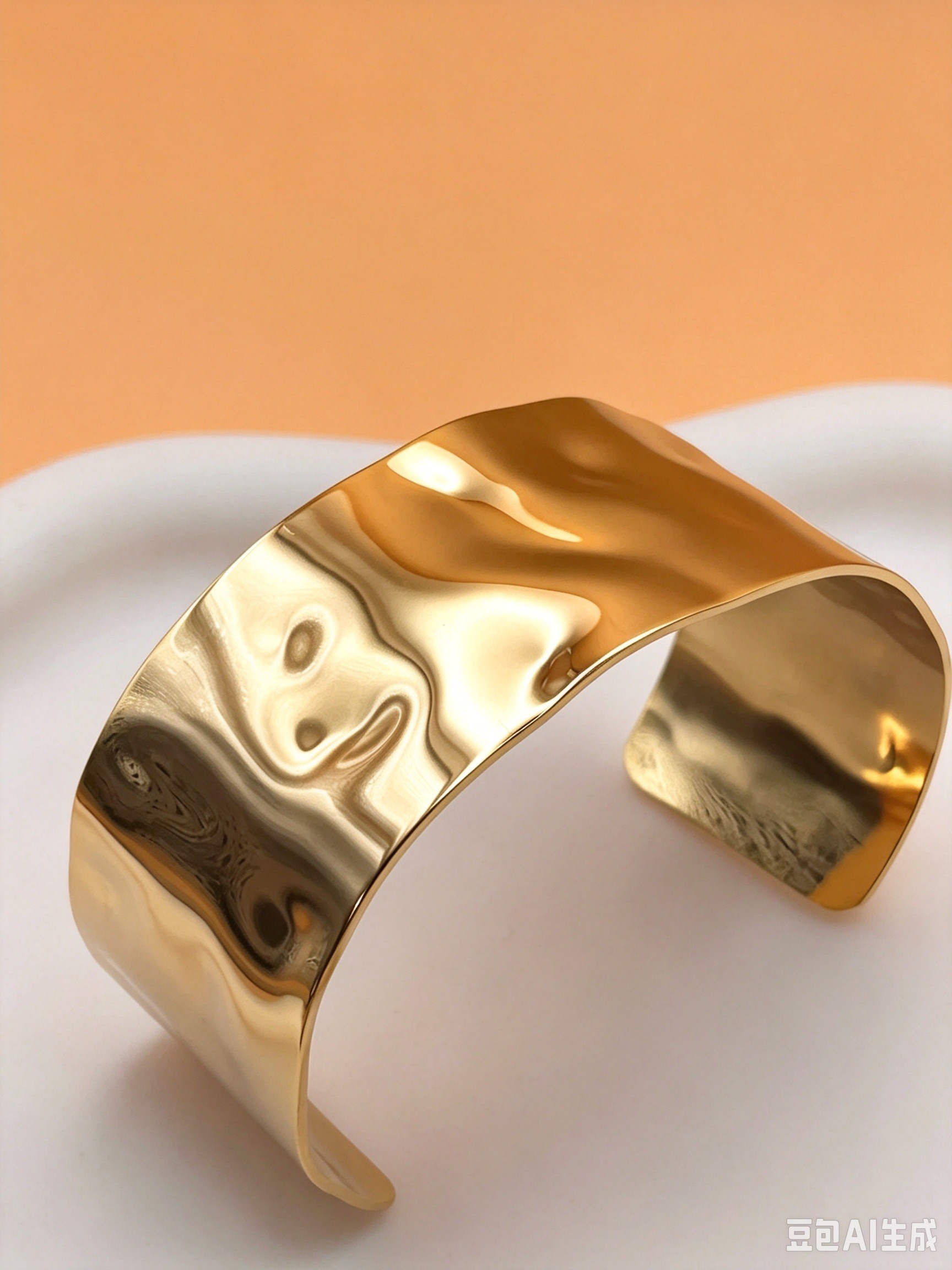Grossiste Ceramik - Bracelet Jonc doré martelé